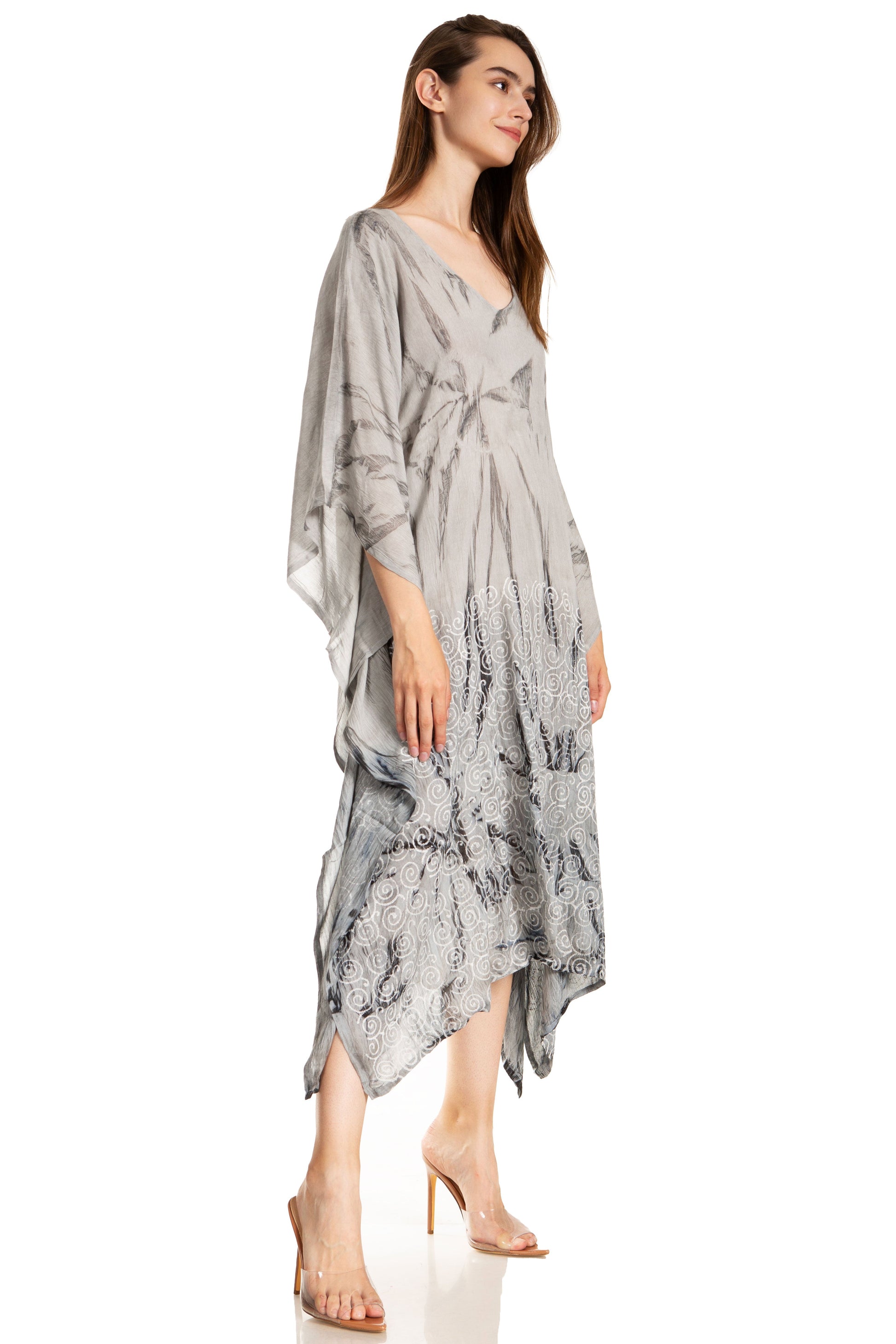 Sakkas Clementine Third Women's Tie Dye Caftan Dress/Cover Up Beach Kaftan Summer - Concordia Style Boutique