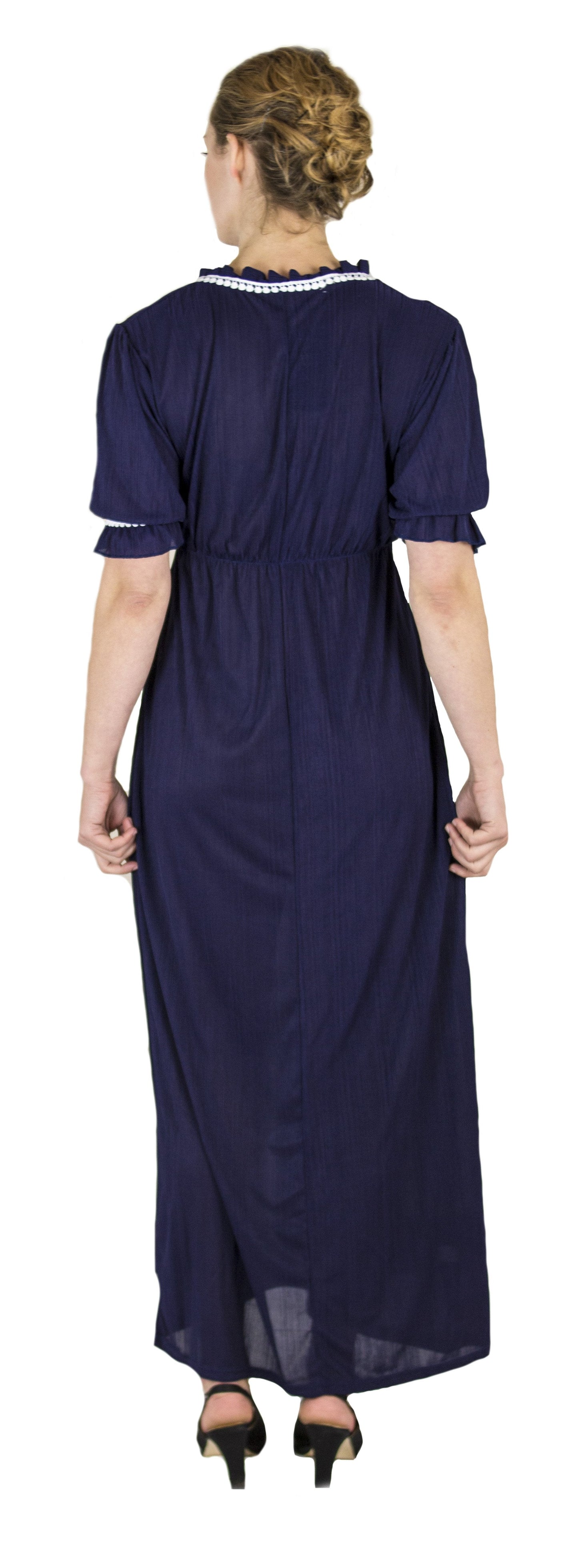 Sakkas Isabis Womens Casual Long Lace Modest Dress with Short Sleeves Stretchy - Concordia Style Boutique