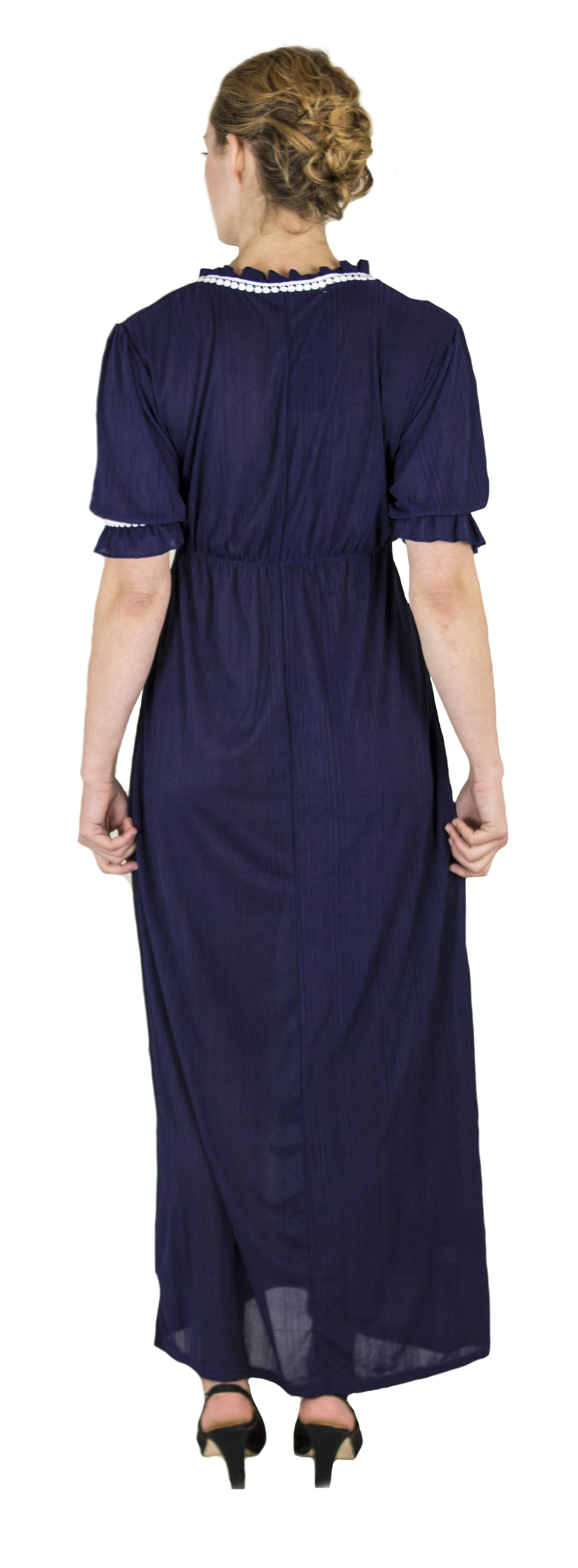 Sakkas Isabis Womens Casual Long Lace Modest Dress with Short Sleeves Stretchy - Concordia Style Boutique