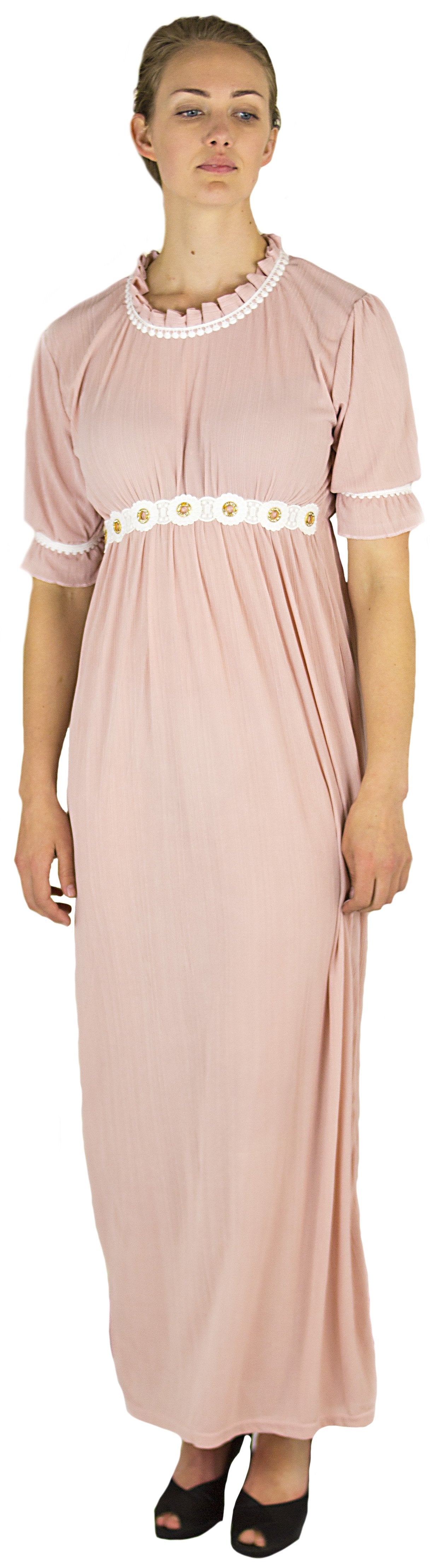 Sakkas Isabis Womens Casual Long Lace Modest Dress with Short Sleeves Stretchy - Concordia Style Boutique