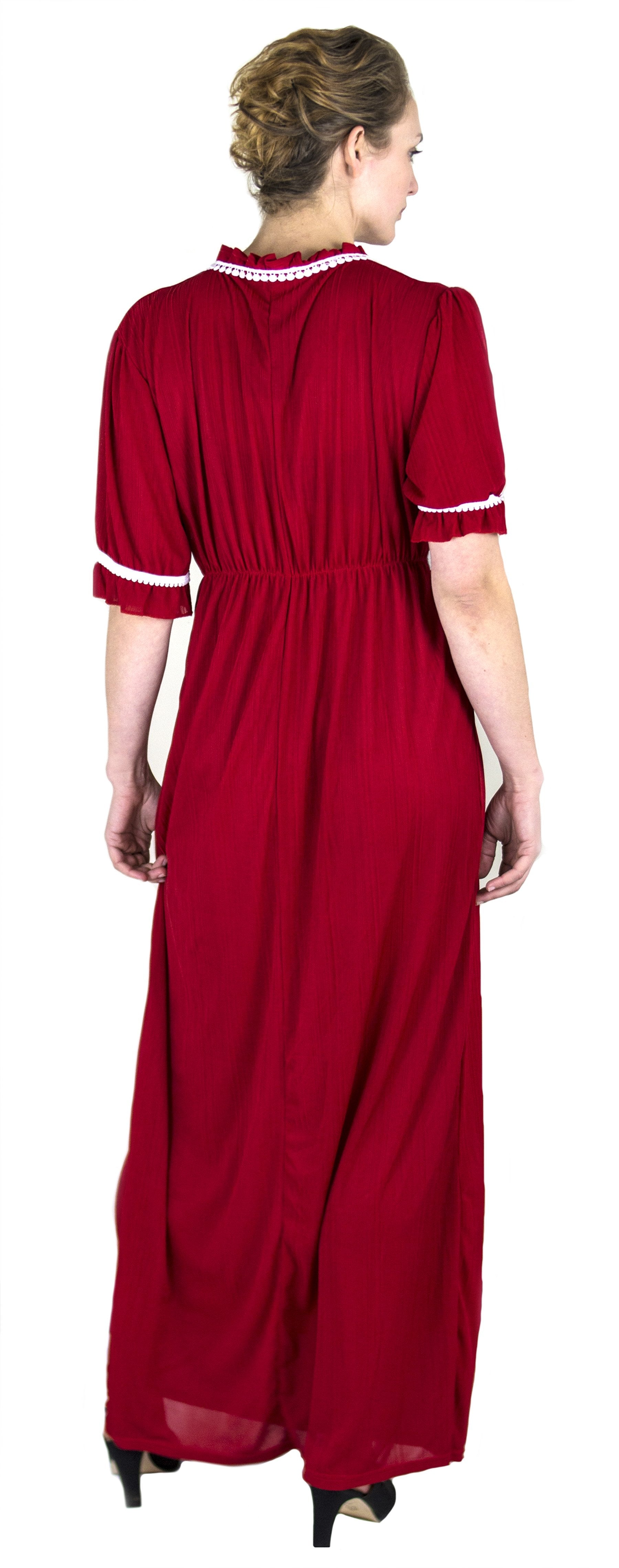 Sakkas Isabis Womens Casual Long Lace Modest Dress with Short Sleeves Stretchy - Concordia Style Boutique