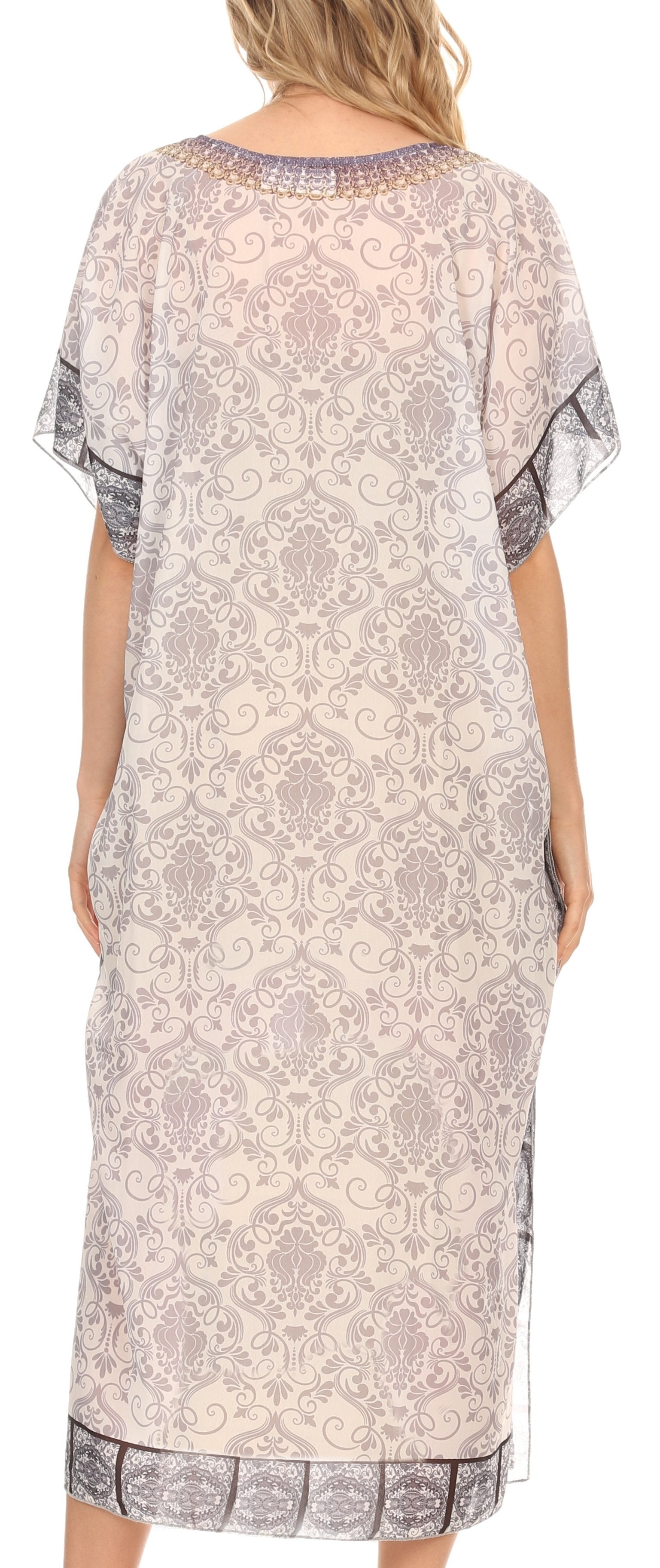 MKY Astryd Women's Flowy Maxi Long Caftan Dress Cover Up with Rhinestone - Concordia Style Boutique