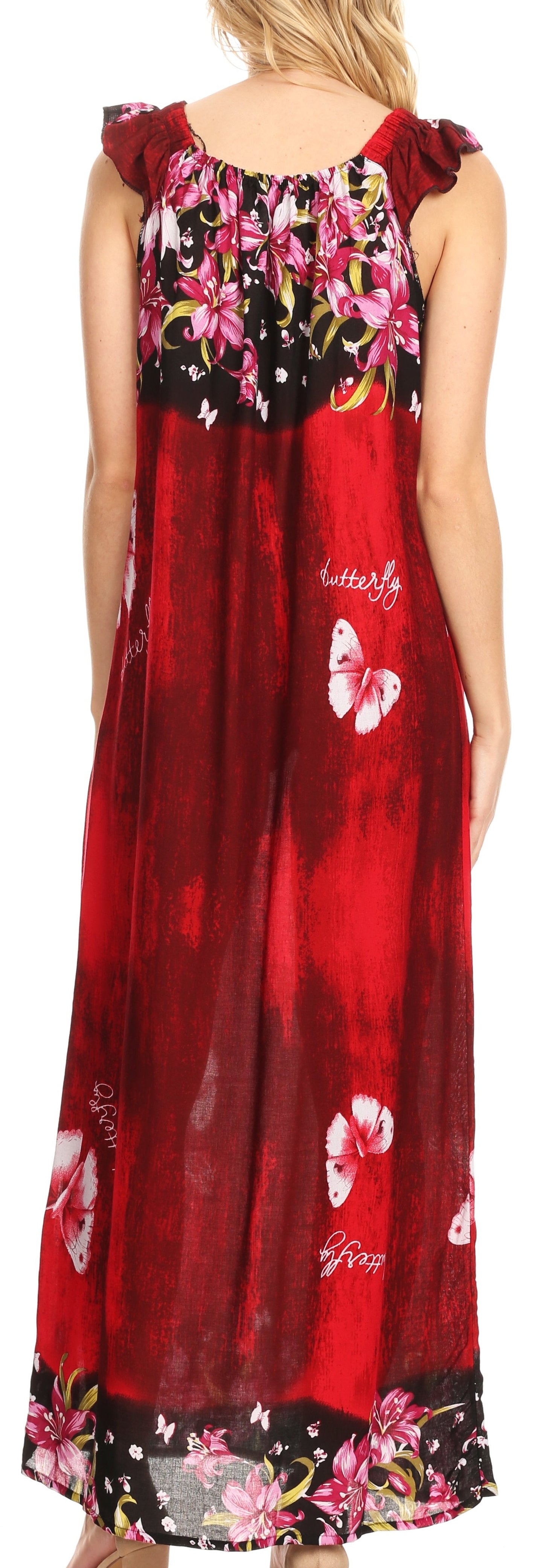 Sakkas Abby Womens Casual Long Tropical Off Shoulder Dress Elastic & Floral Print - Concordia Style Boutique