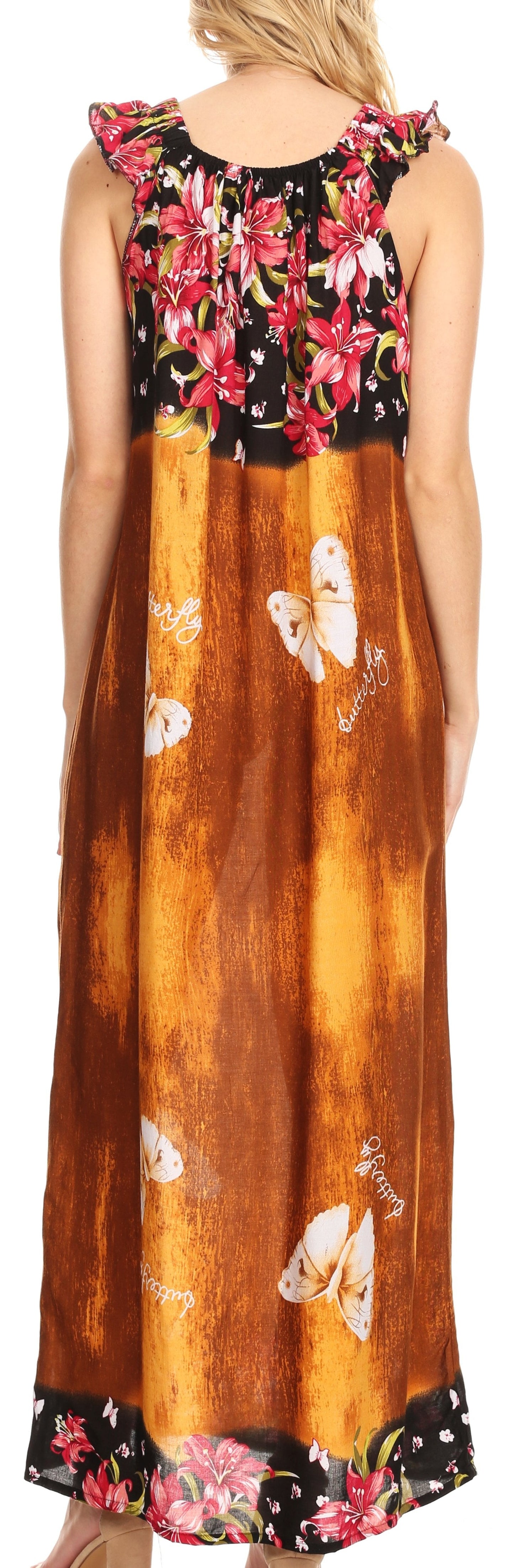 Sakkas Abby Womens Casual Long Tropical Off Shoulder Dress Elastic & Floral Print - Concordia Style Boutique