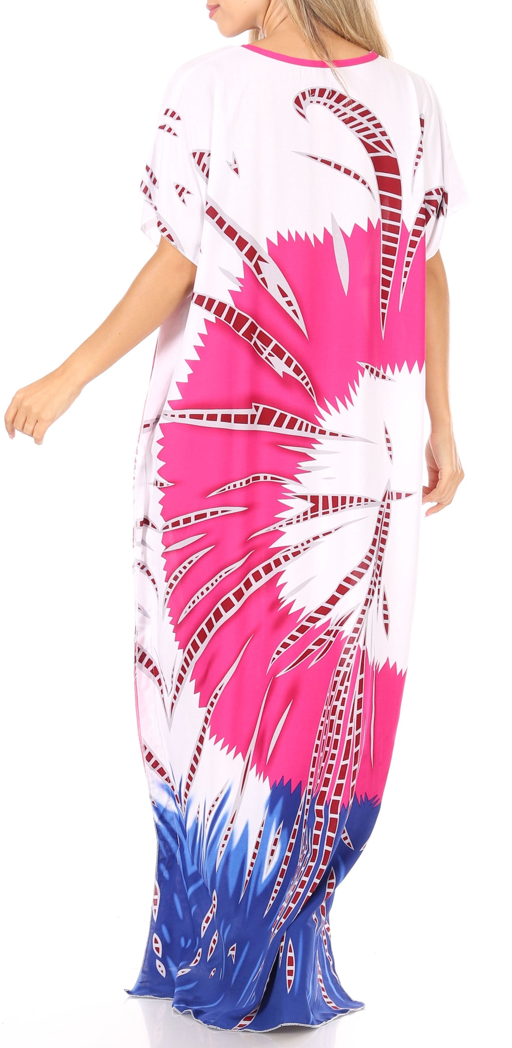 Sakkas Aggy Womens Dashiki African Print Caftan Dress Maxi Boho Hippie Colorful - Concordia Style Boutique