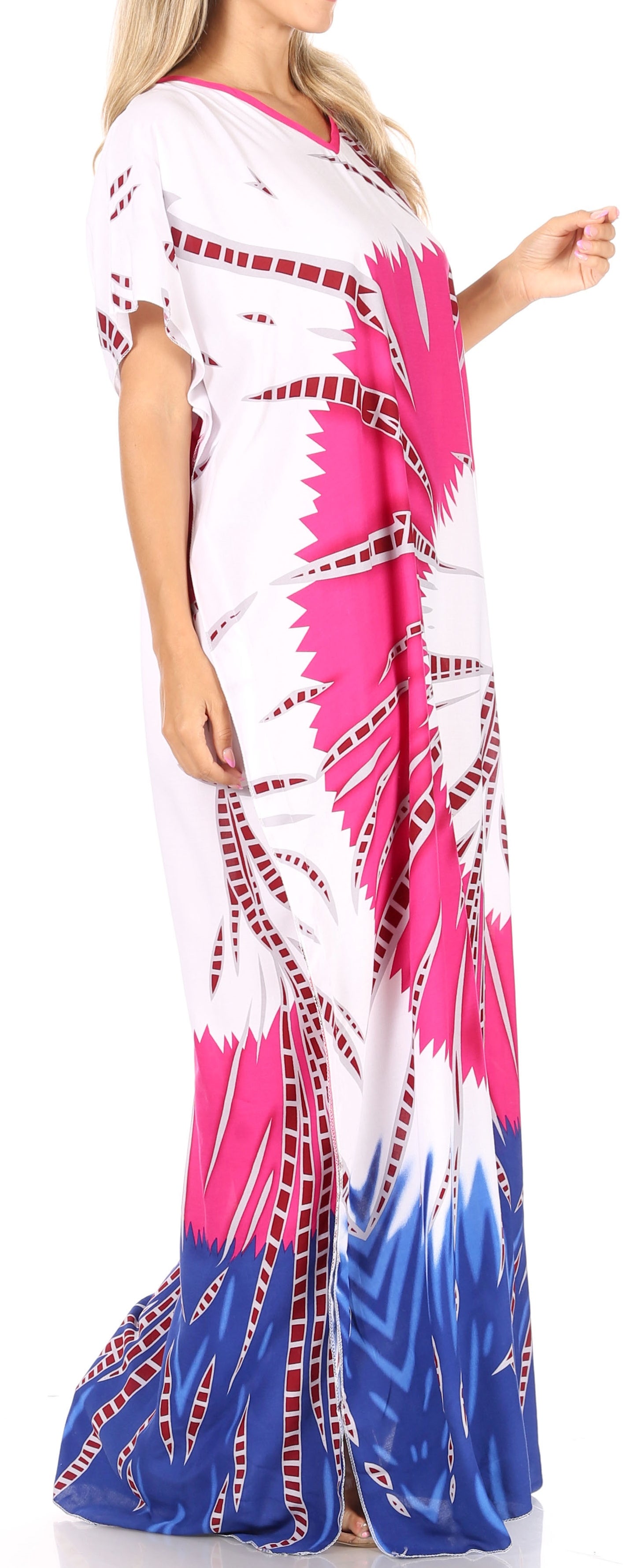 Sakkas Aggy Womens Dashiki African Print Caftan Dress Maxi Boho Hippie Colorful - Concordia Style Boutique