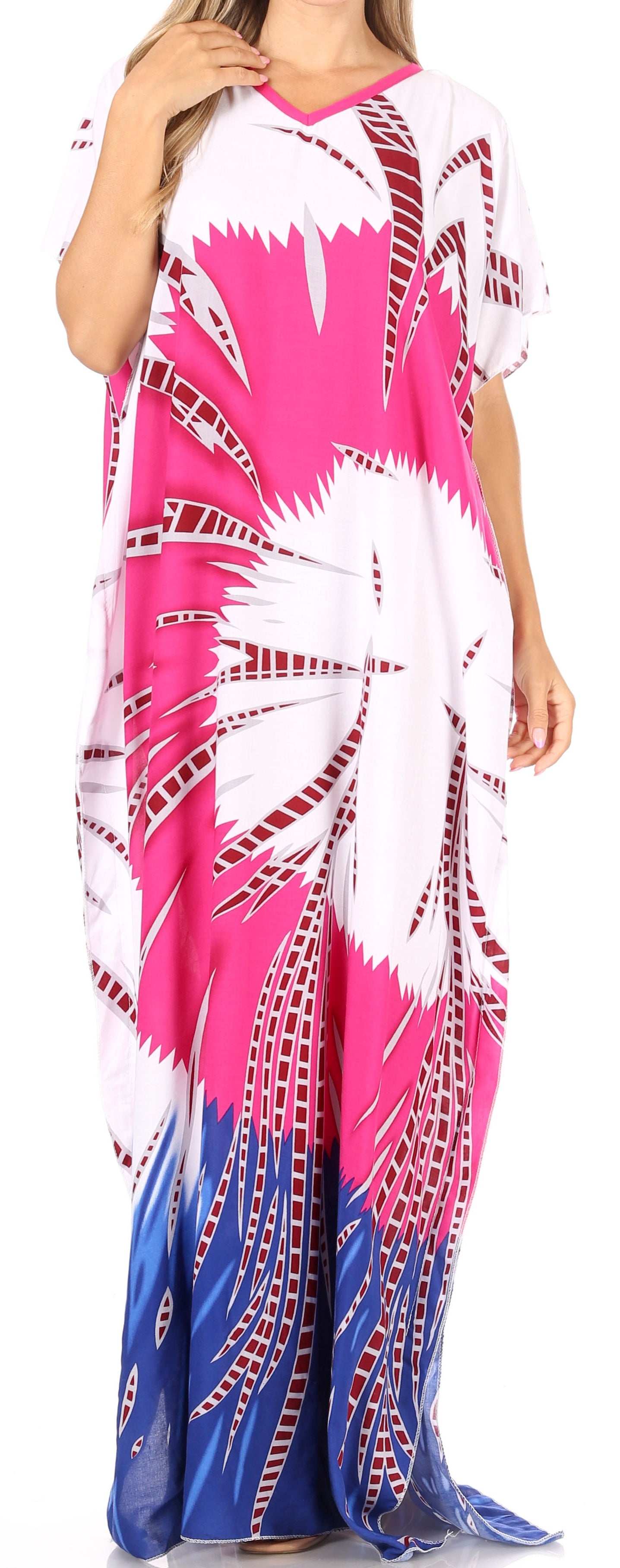 Sakkas Aggy Womens Dashiki African Print Caftan Dress Maxi Boho Hippie Colorful - Concordia Style Boutique