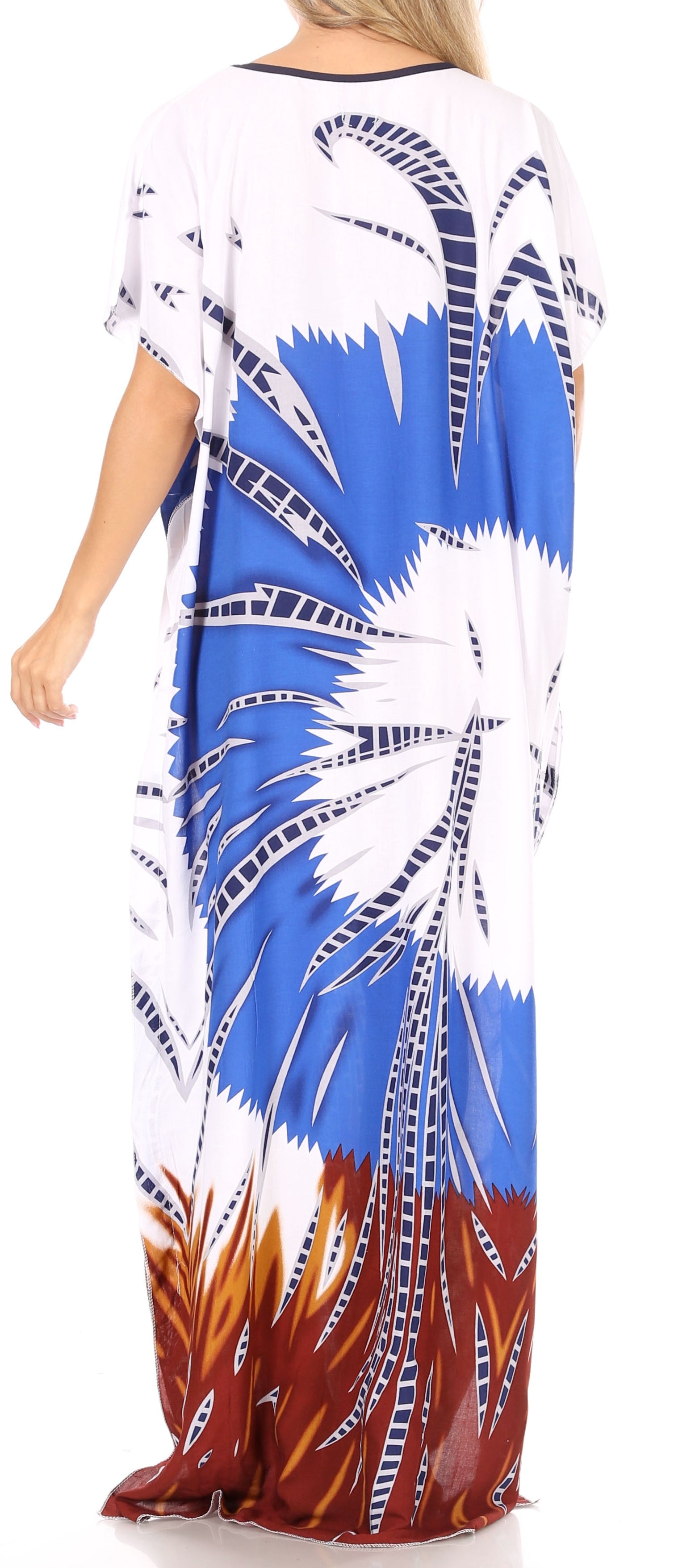 Sakkas Aggy Womens Dashiki African Print Caftan Dress Maxi Boho Hippie Colorful - Concordia Style Boutique