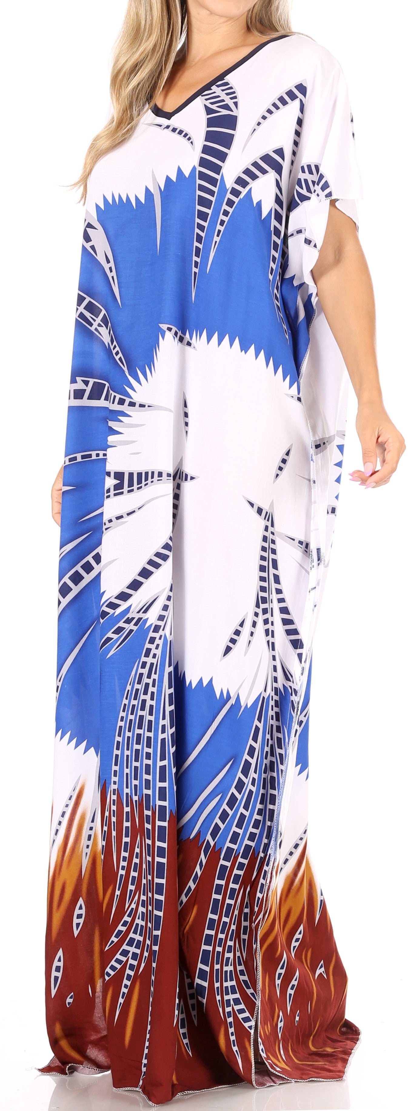 Sakkas Aggy Womens Dashiki African Print Caftan Dress Maxi Boho Hippie Colorful - Concordia Style Boutique