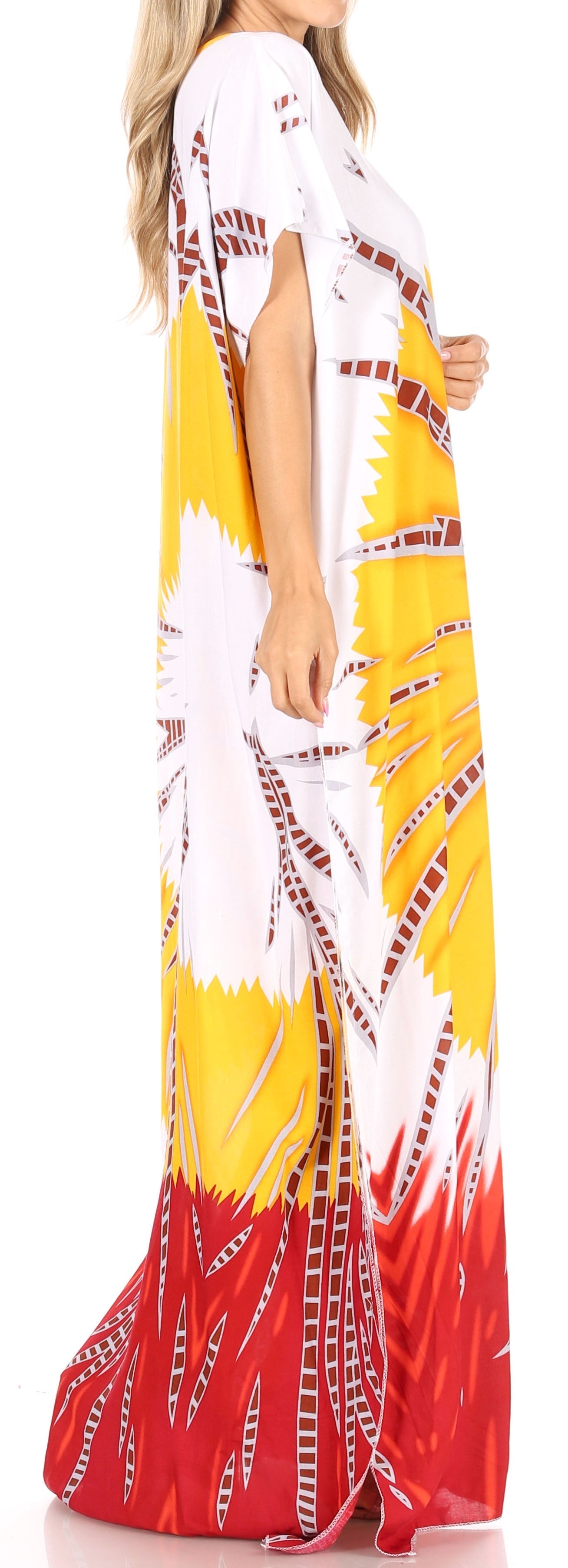 Sakkas Aggy Womens Dashiki African Print Caftan Dress Maxi Boho Hippie Colorful - Concordia Style Boutique
