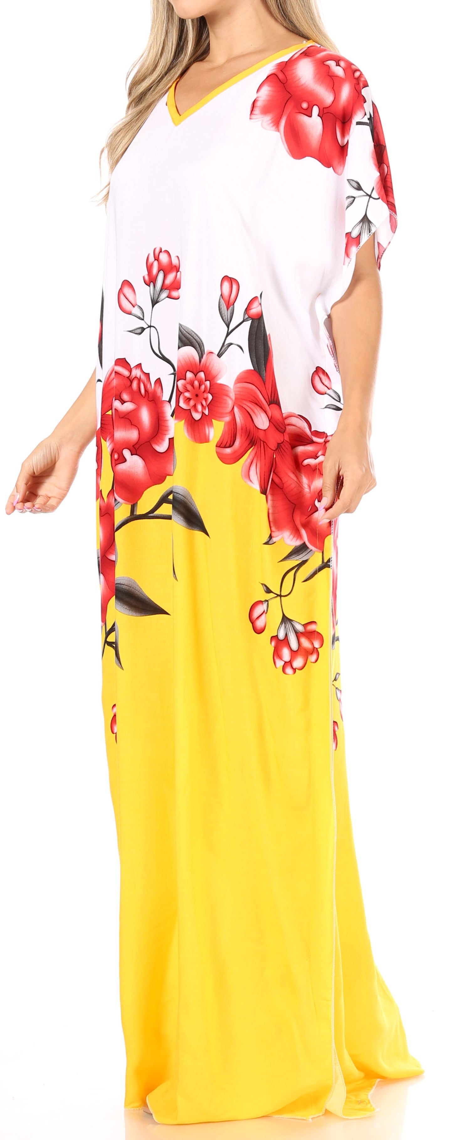 Sakkas Aggy Womens Dashiki African Print Caftan Dress Maxi Boho Hippie Colorful - Concordia Style Boutique
