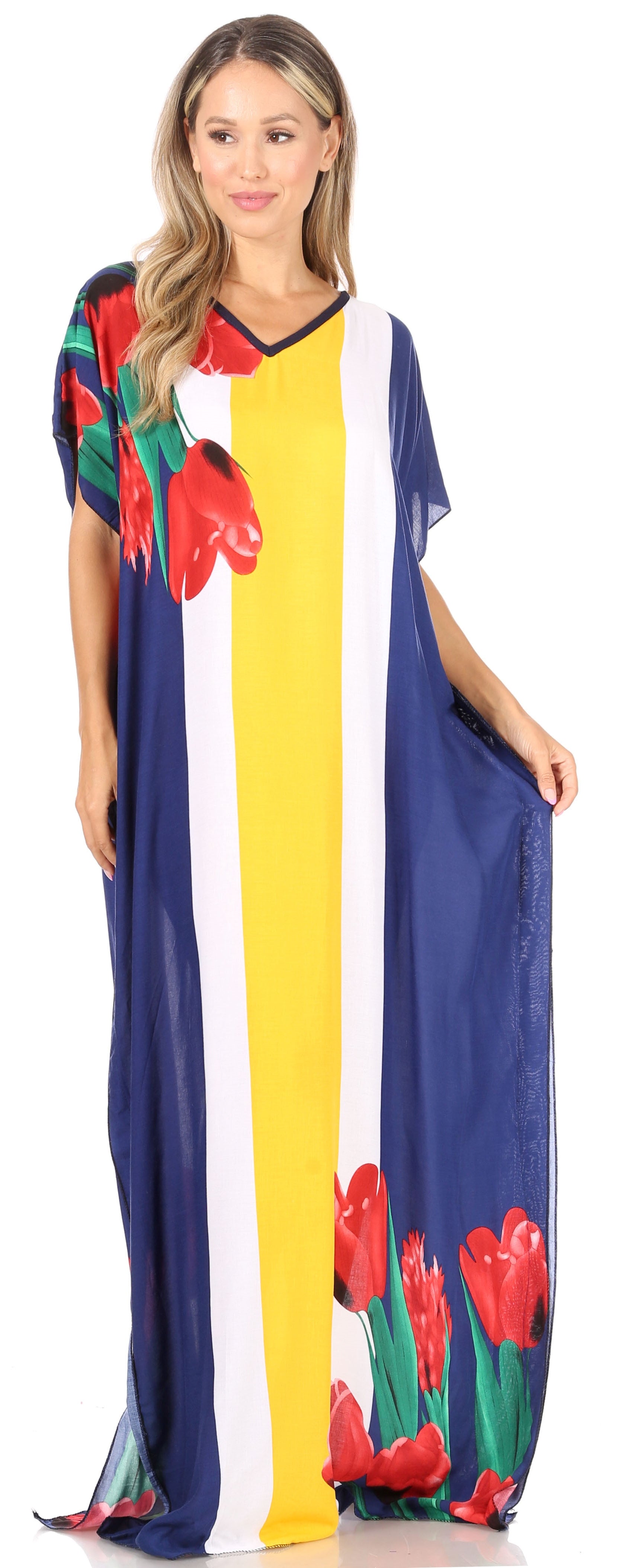 Sakkas Aggy Womens Dashiki African Print Caftan Dress Maxi Boho Hippie Colorful - Concordia Style Boutique