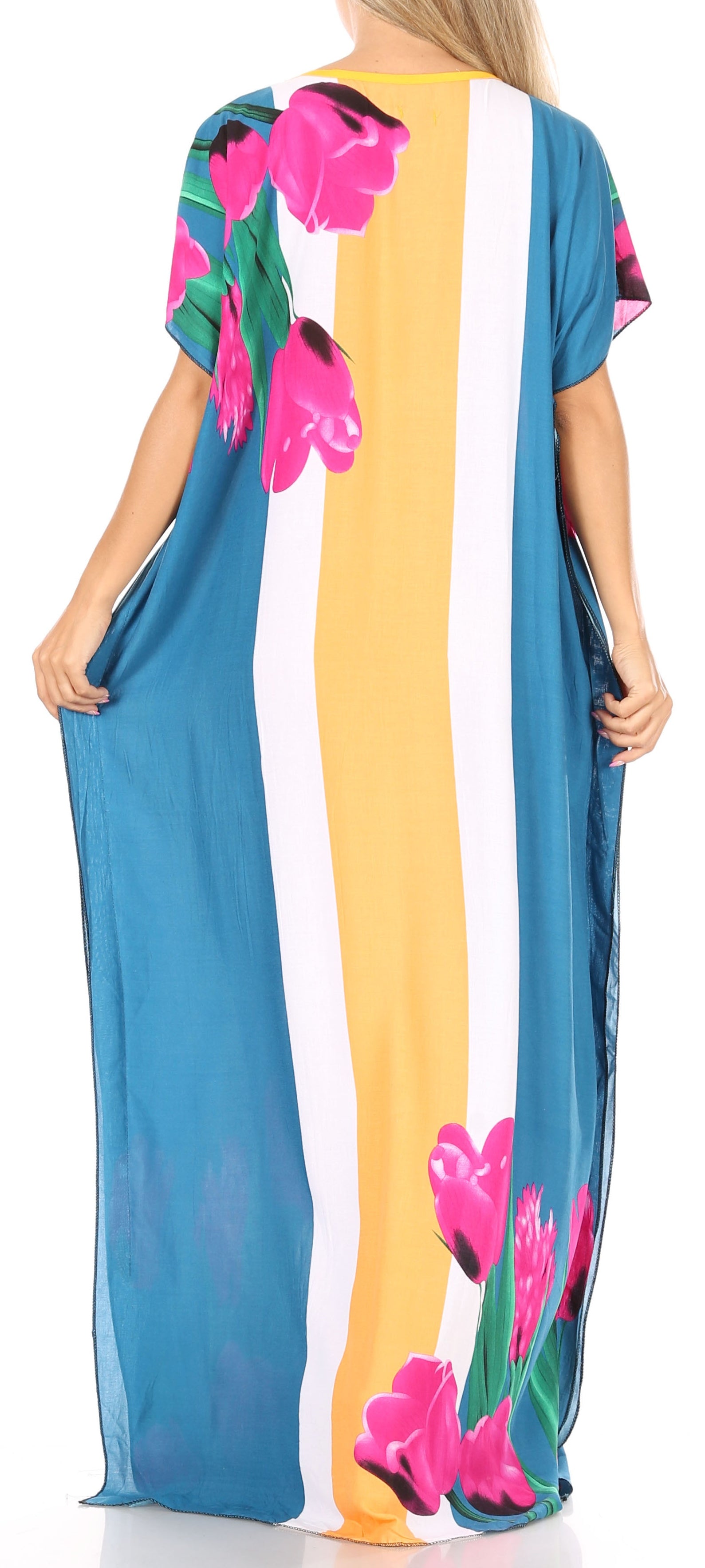 Sakkas Aggy Womens Dashiki African Print Caftan Dress Maxi Boho Hippie Colorful - Concordia Style Boutique
