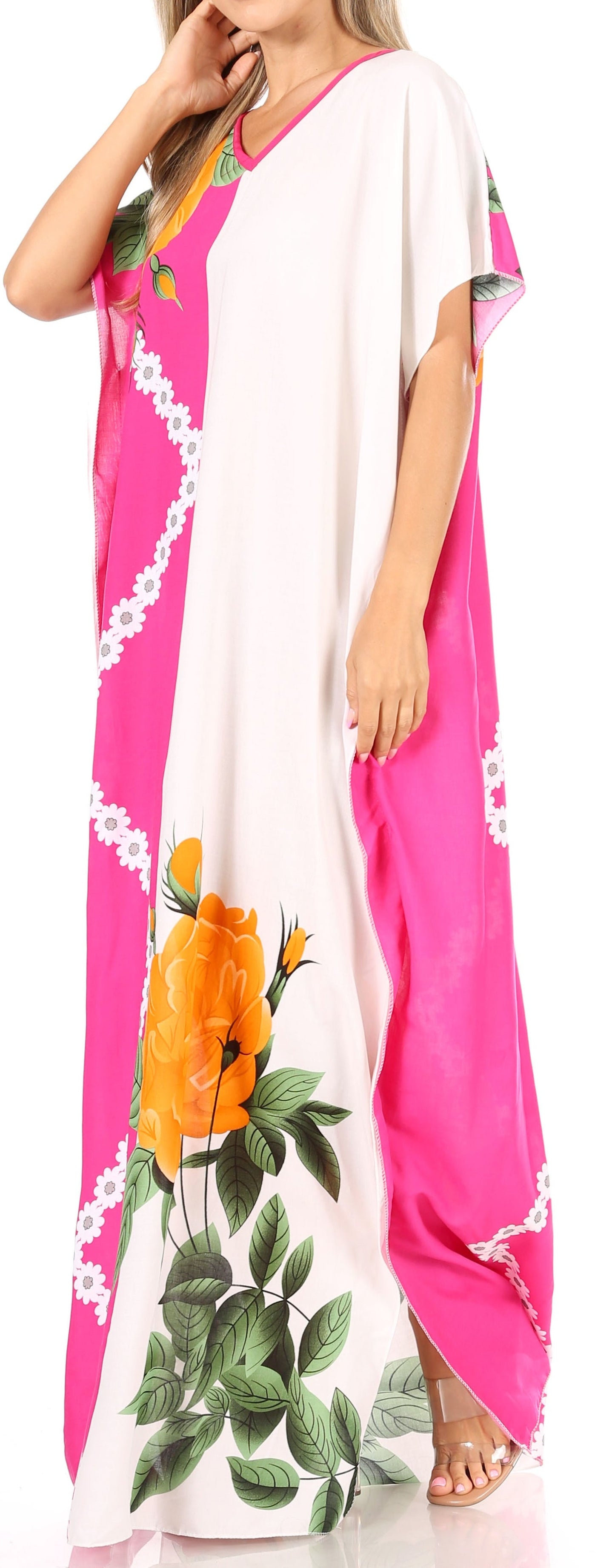 Sakkas Aggy Womens Dashiki African Print Caftan Dress Maxi Boho Hippie Colorful - Concordia Style Boutique