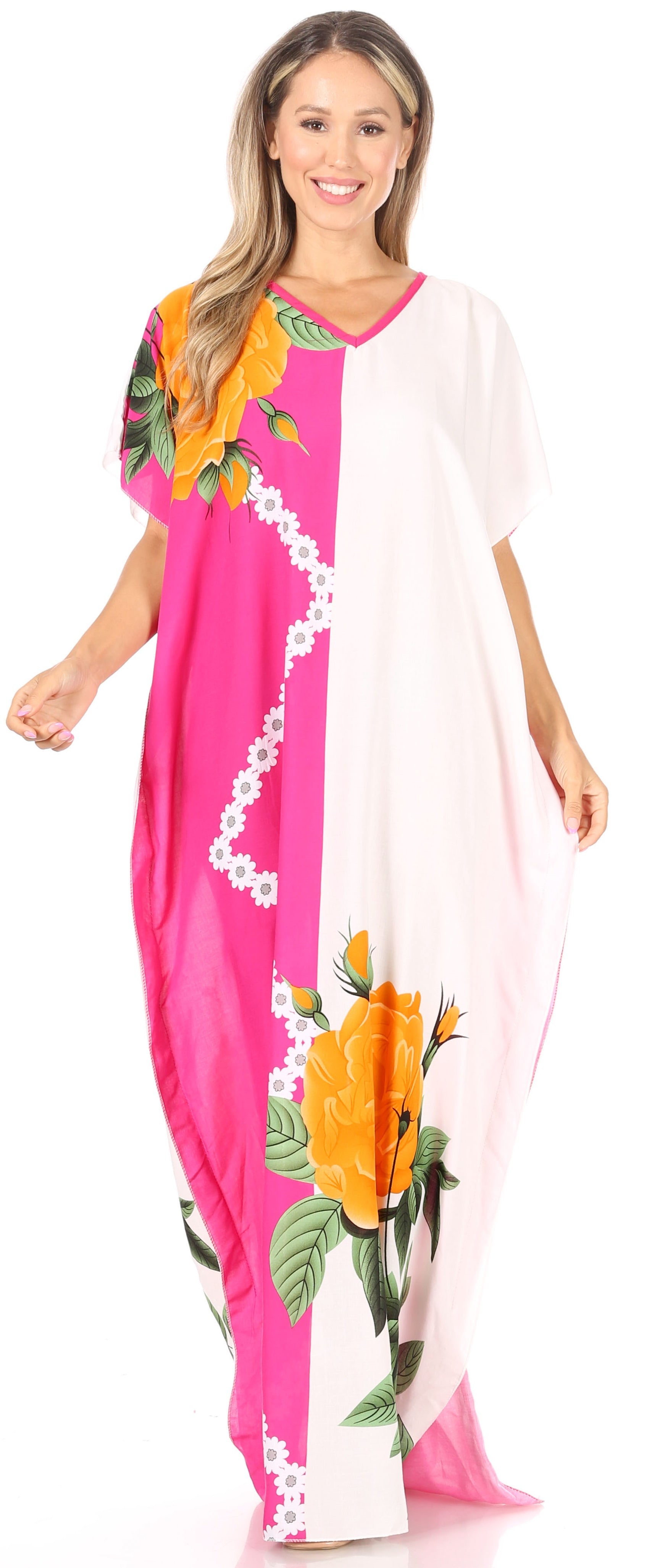 Sakkas Aggy Womens Dashiki African Print Caftan Dress Maxi Boho Hippie Colorful - Concordia Style Boutique