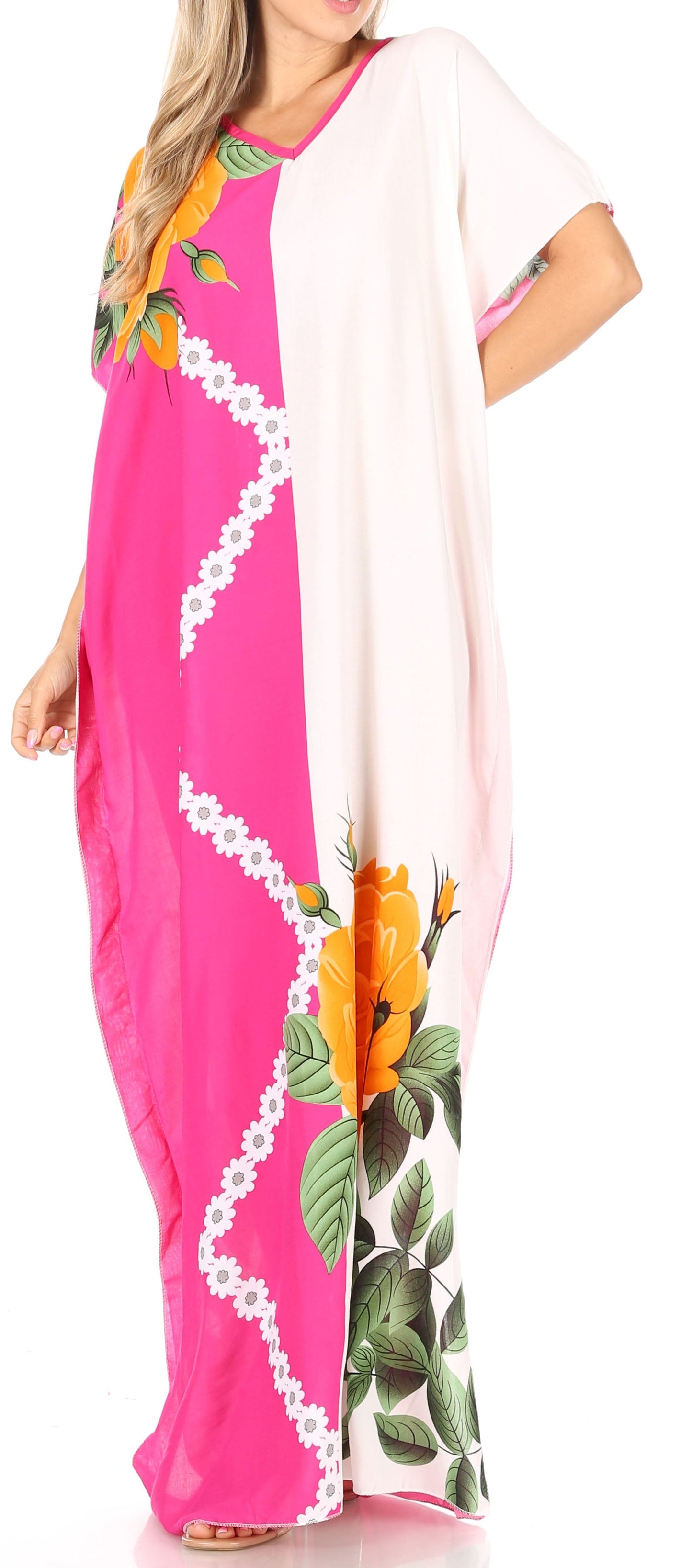 Sakkas Aggy Womens Dashiki African Print Caftan Dress Maxi Boho Hippie Colorful - Concordia Style Boutique