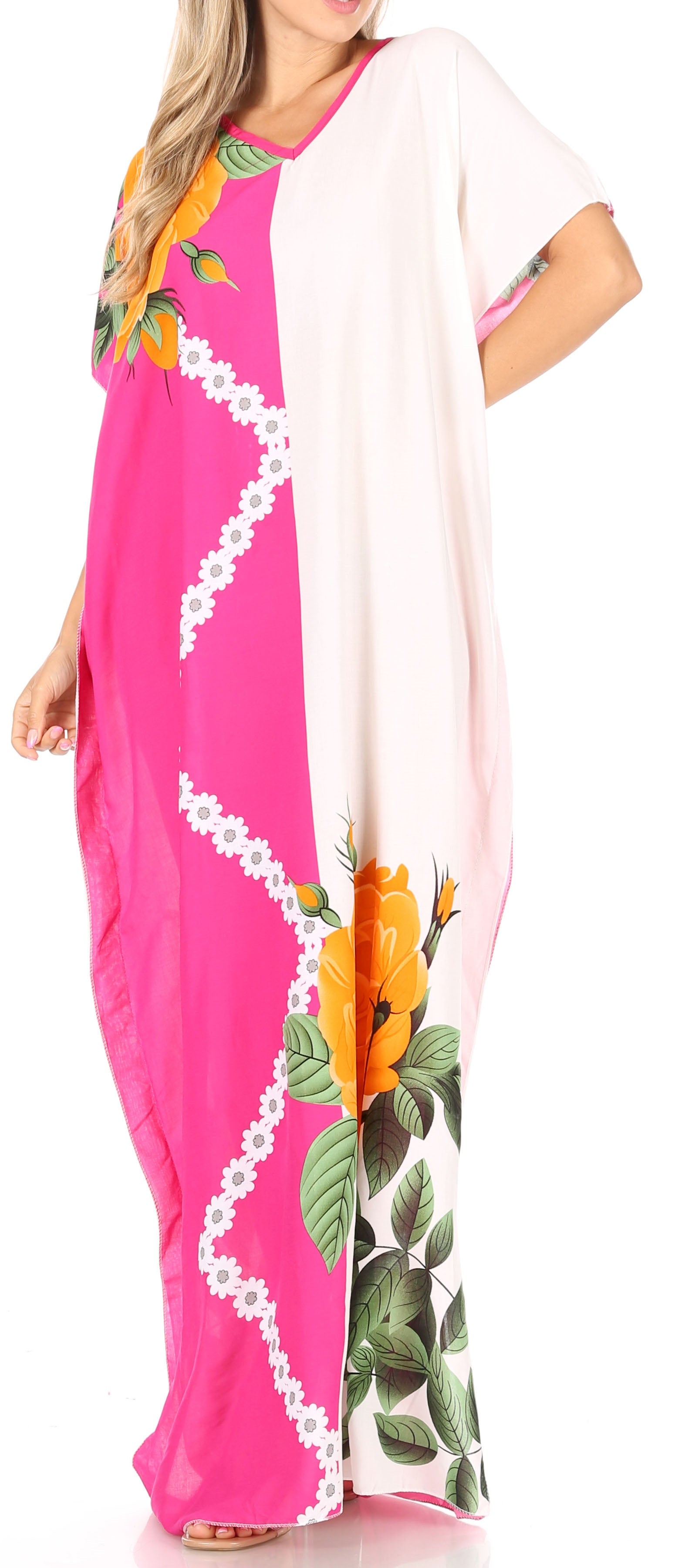 Sakkas Aggy Womens Dashiki African Print Caftan Dress Maxi Boho Hippie Colorful - Concordia Style Boutique