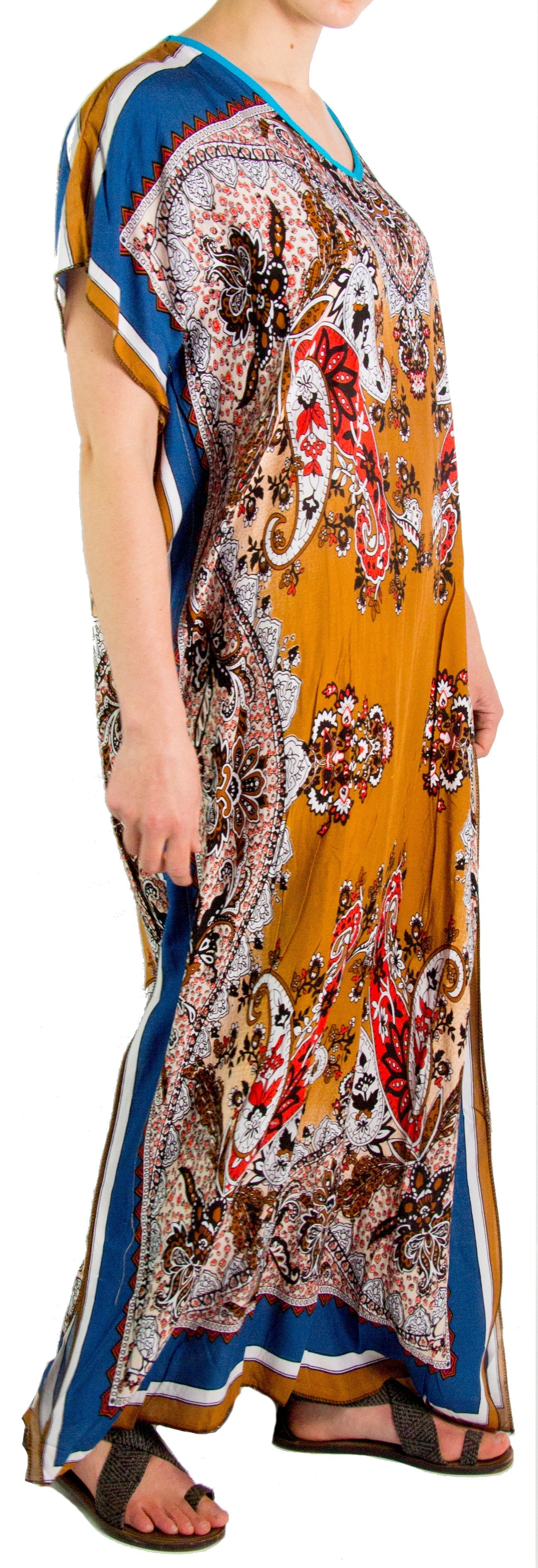 Sakkas Aggy Womens Dashiki African Print Caftan Dress Maxi Boho Hippie Colorful - Concordia Style Boutique