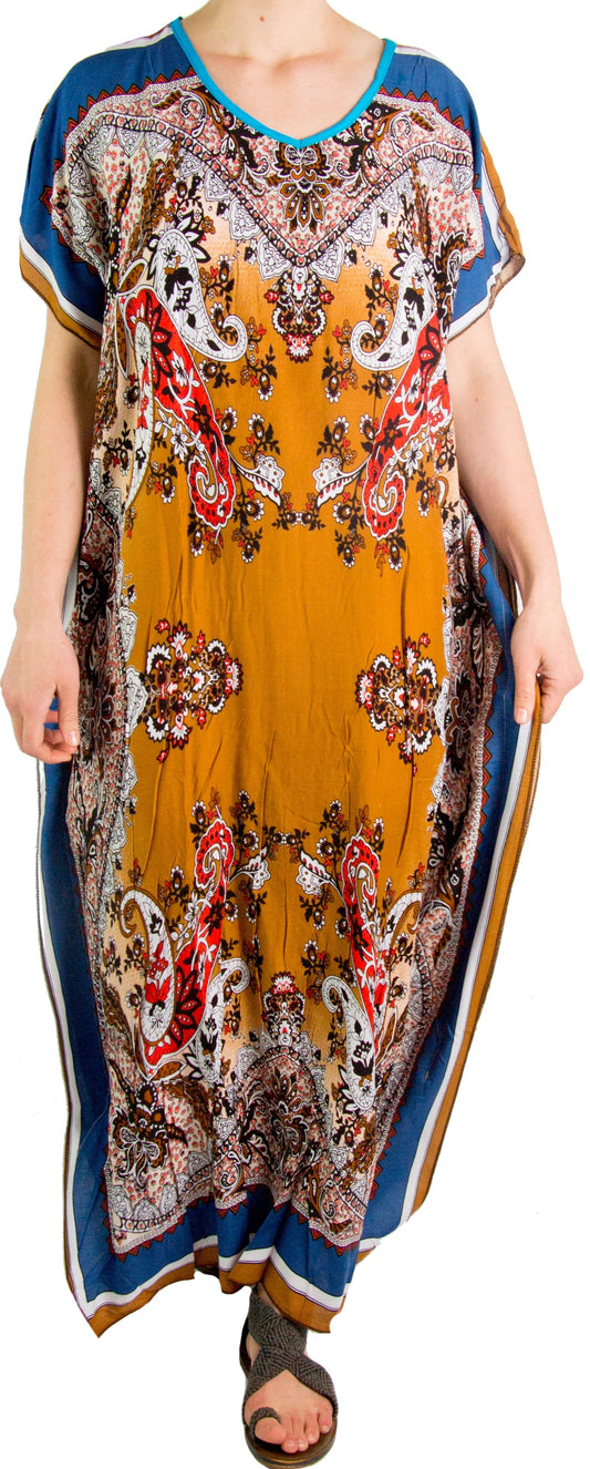 Sakkas Aggy Womens Dashiki African Print Caftan Dress Maxi Boho Hippie Colorful - Concordia Style Boutique