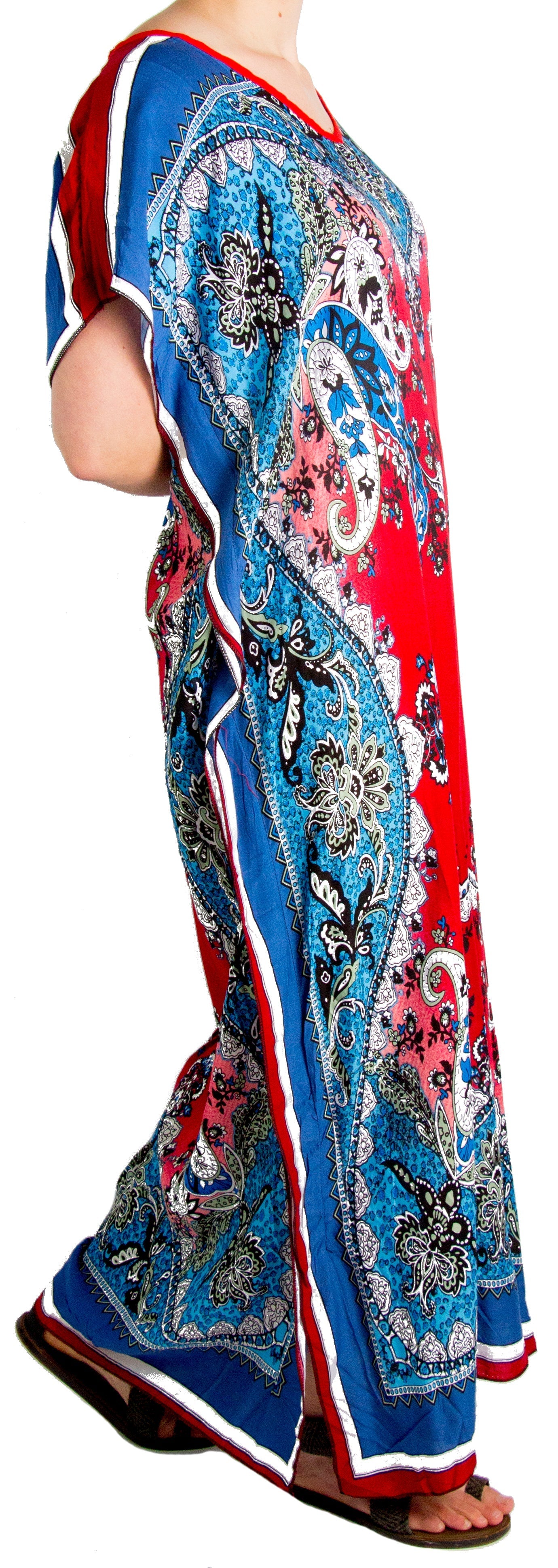 Sakkas Aggy Womens Dashiki African Print Caftan Dress Maxi Boho Hippie Colorful - Concordia Style Boutique