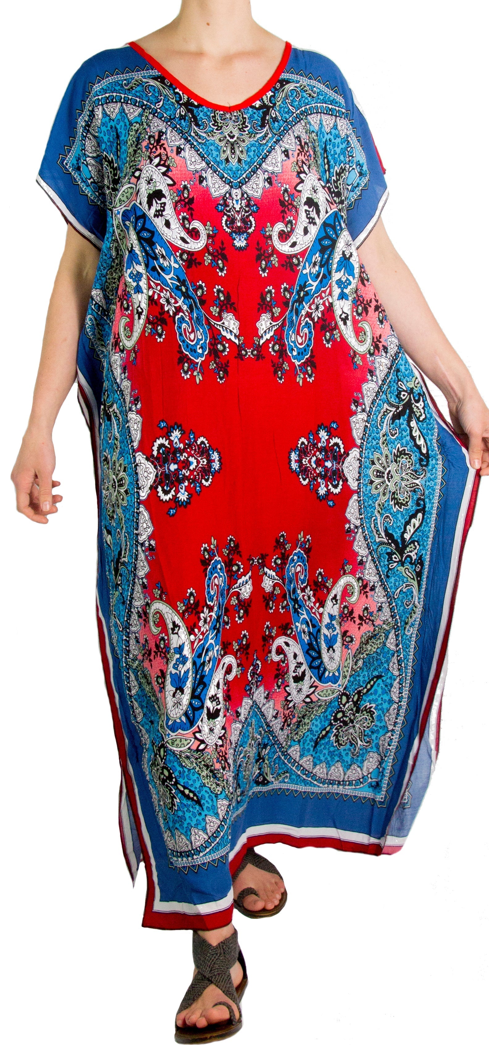 Sakkas Aggy Womens Dashiki African Print Caftan Dress Maxi Boho Hippie Colorful - Concordia Style Boutique