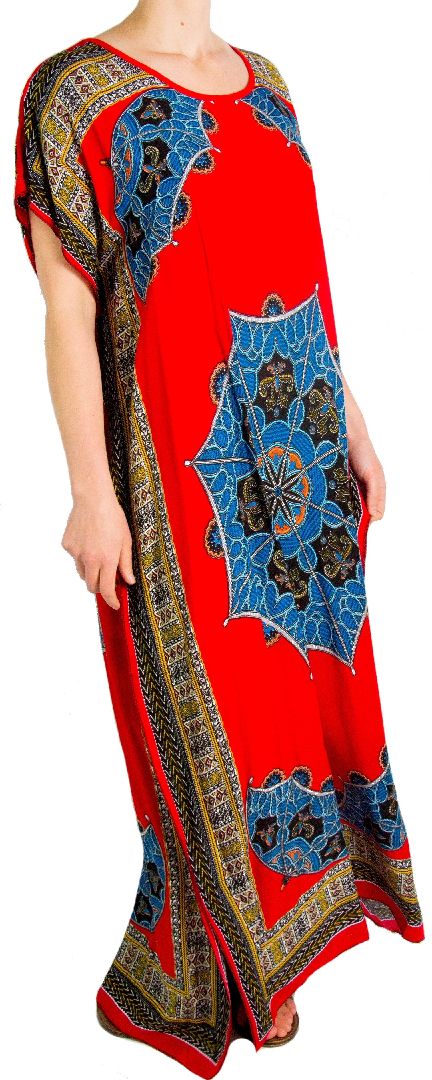 Sakkas Aggy Womens Dashiki African Print Caftan Dress Maxi Boho Hippie Colorful - Concordia Style Boutique