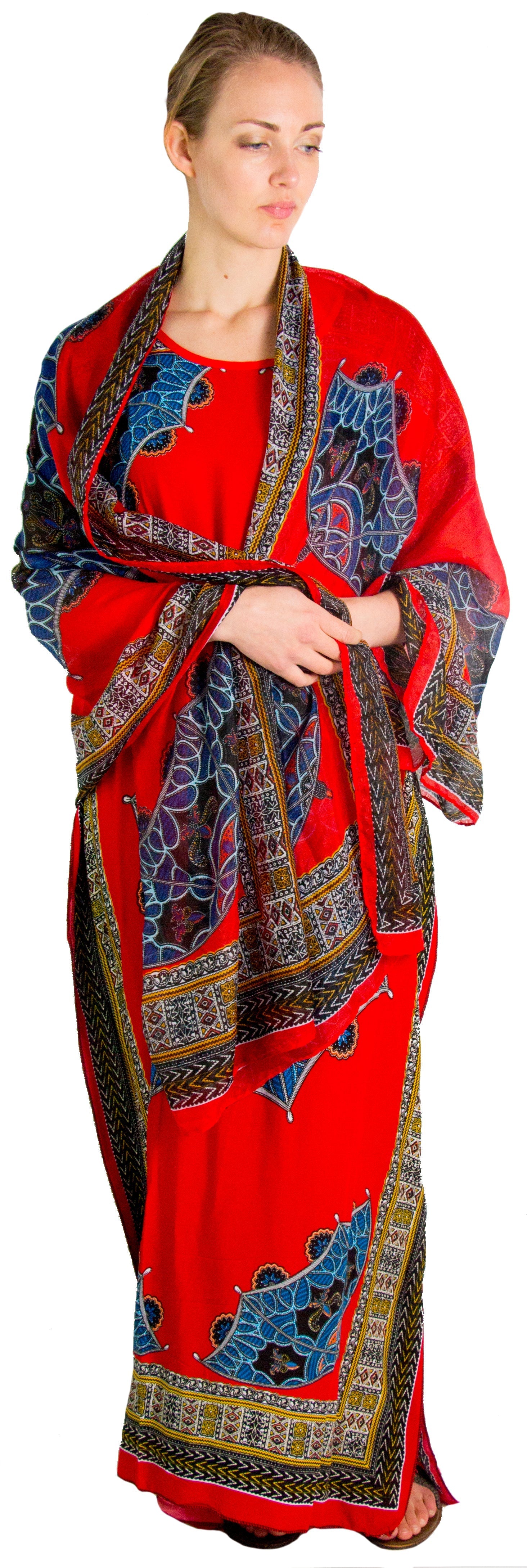 Sakkas Aggy Womens Dashiki African Print Caftan Dress Maxi Boho Hippie Colorful - Concordia Style Boutique