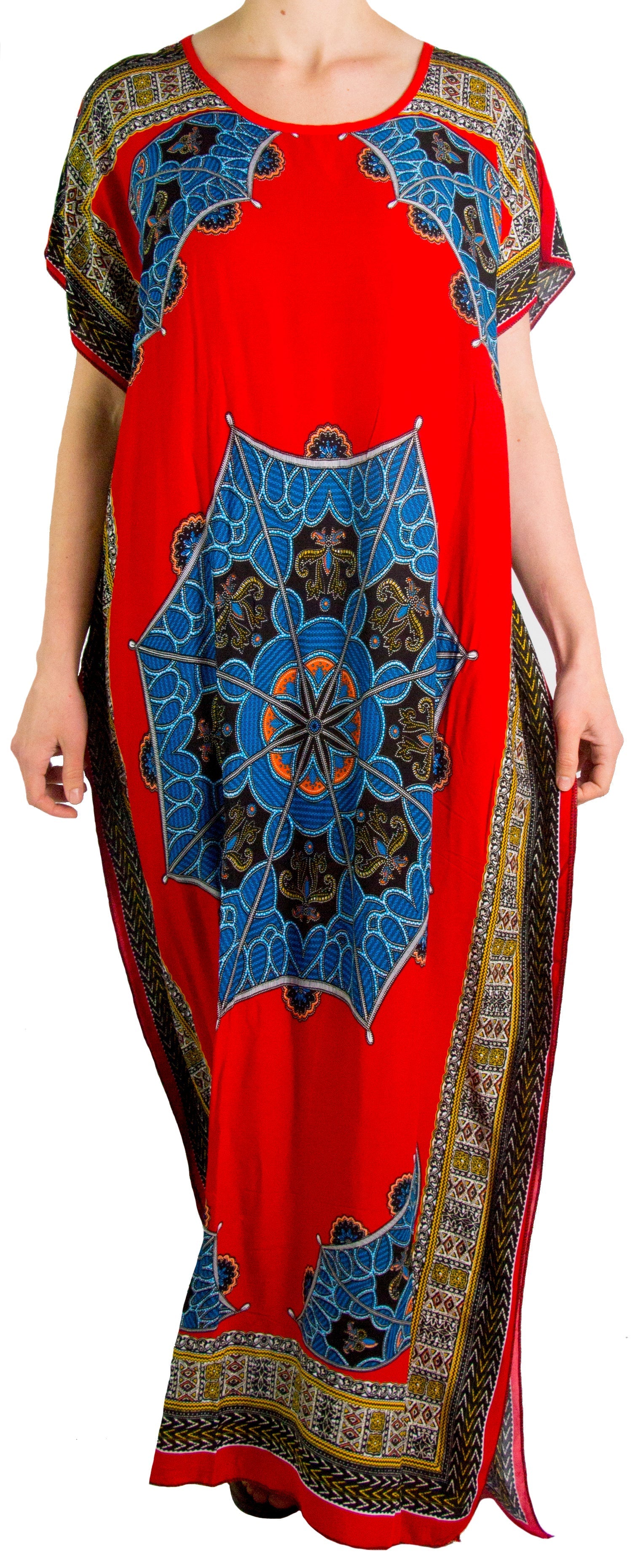 Sakkas Aggy Womens Dashiki African Print Caftan Dress Maxi Boho Hippie Colorful - Concordia Style Boutique
