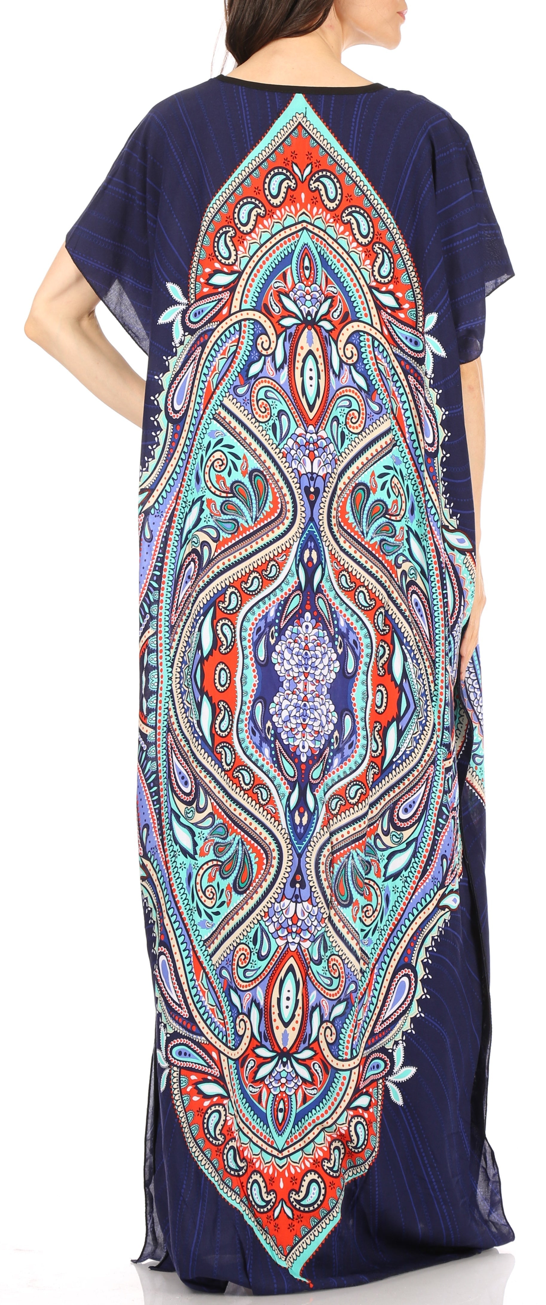 Sakkas Aggy Womens Dashiki African Print Caftan Dress Maxi Boho Hippie Colorful - Concordia Style Boutique
