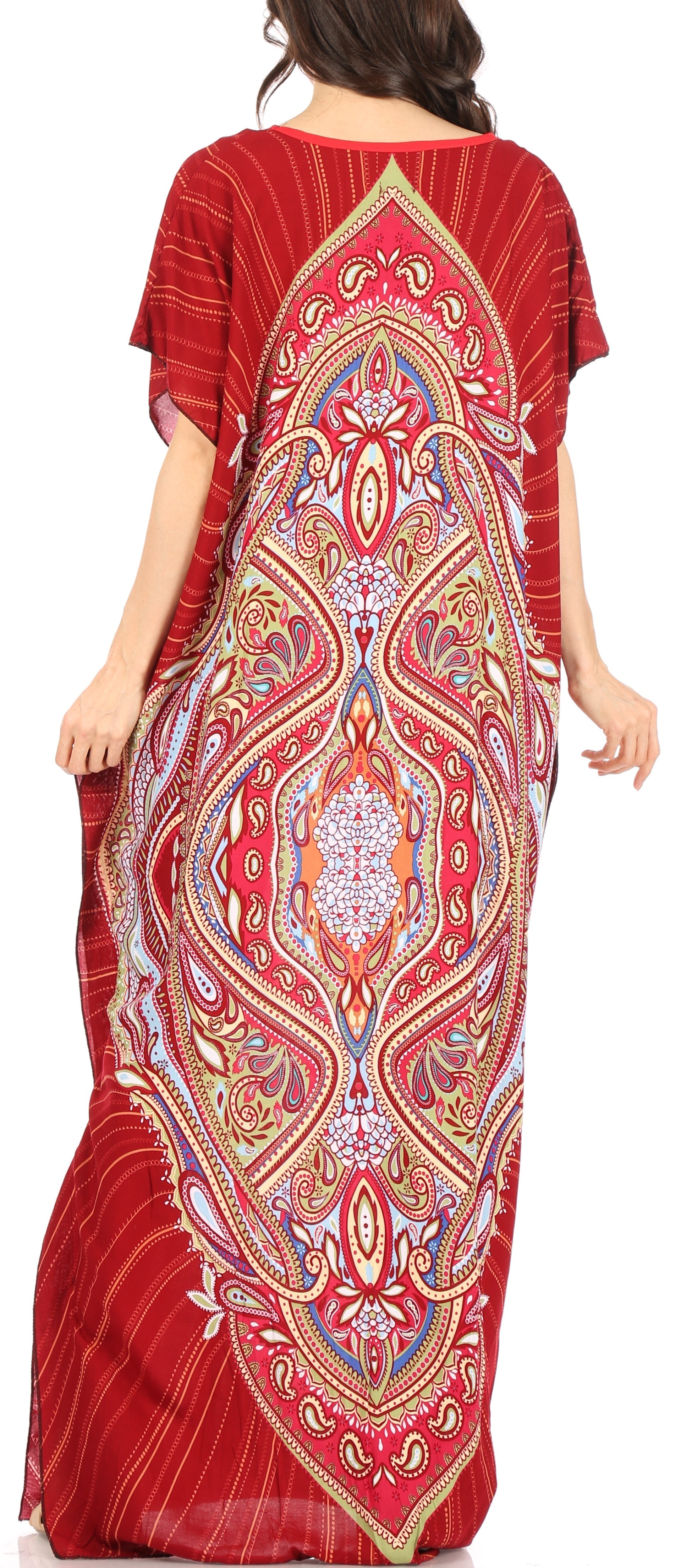 Sakkas Aggy Womens Dashiki African Print Caftan Dress Maxi Boho Hippie Colorful - Concordia Style Boutique