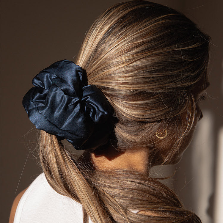 Midnight Blue - Padded Scrunchie - Concordia Style Boutique