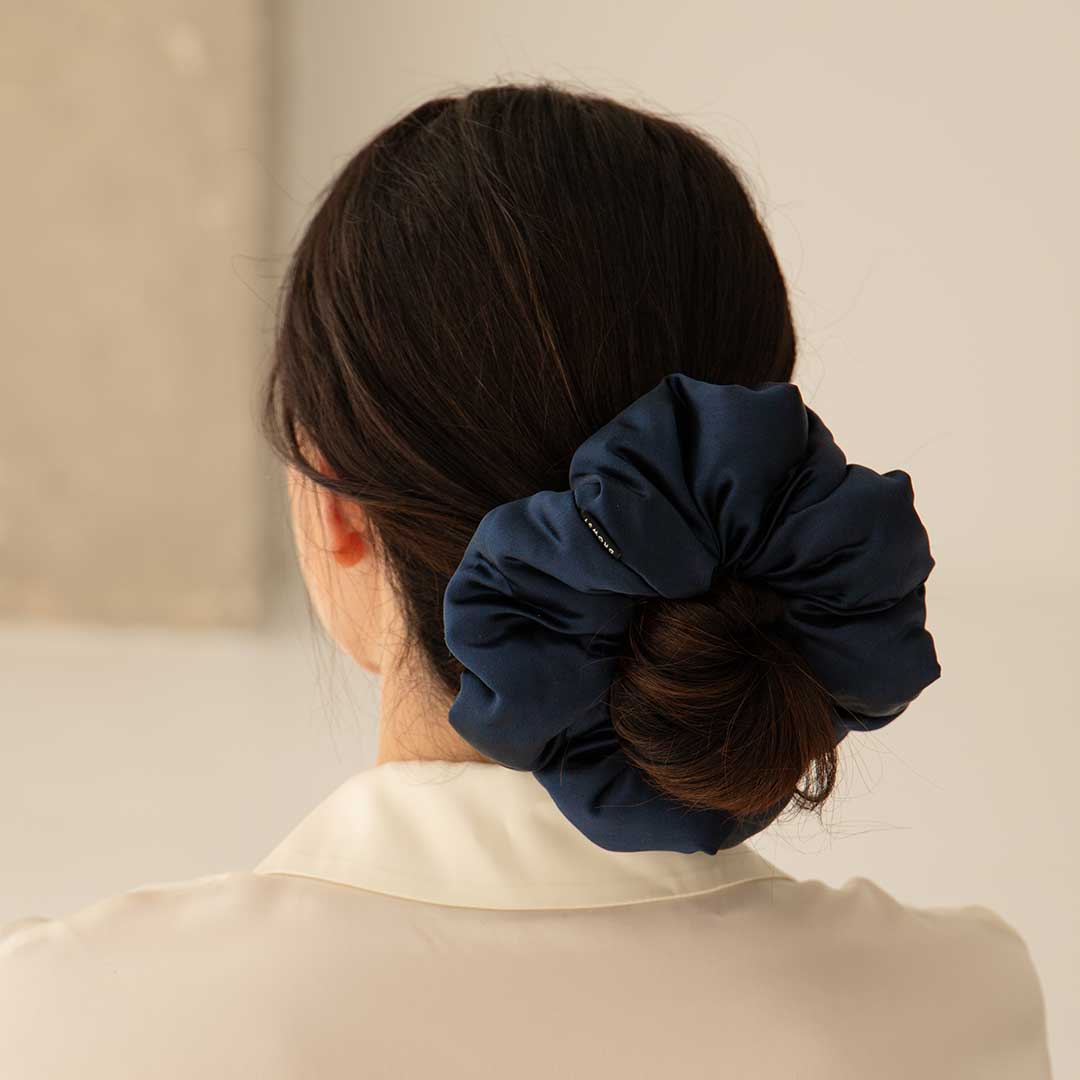 Midnight Blue - Padded Scrunchie - Concordia Style Boutique
