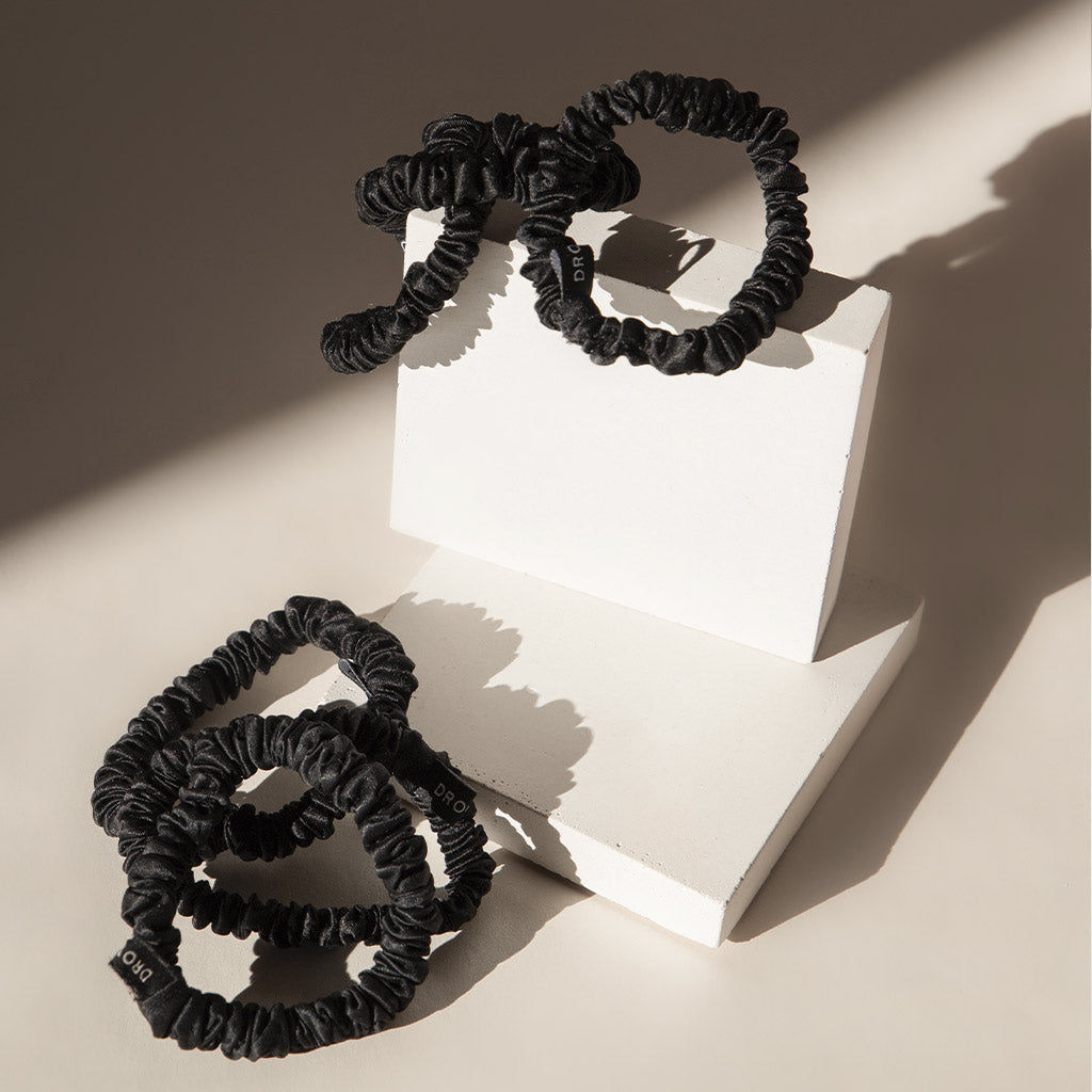 Skinny Scrunchie Set - Black Jade - Concordia Style Boutique