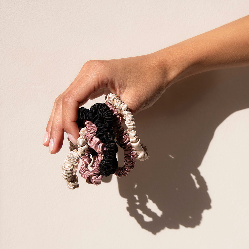 Skinny Scrunchie Set - Rose, Dusty, Black - Concordia Style Boutique