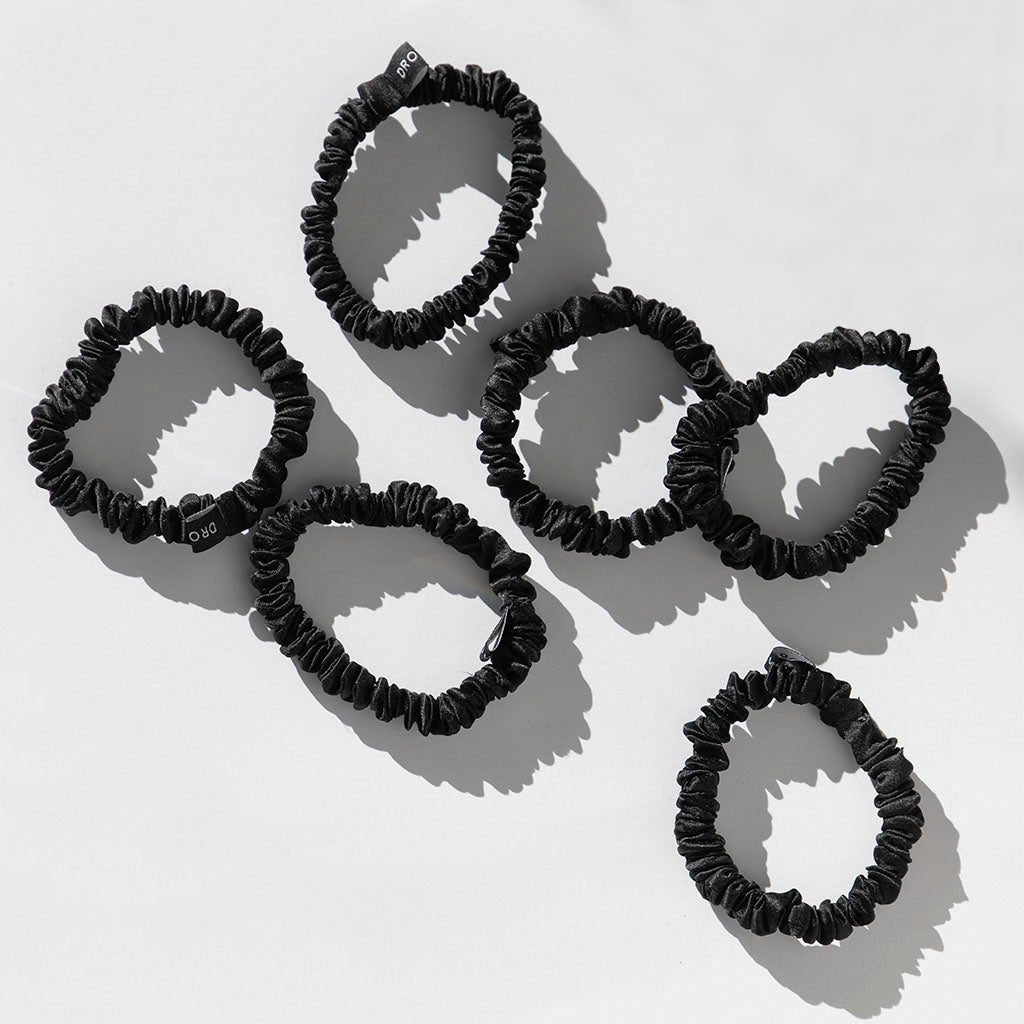 Skinny Scrunchie Set - Black Jade - Concordia Style Boutique
