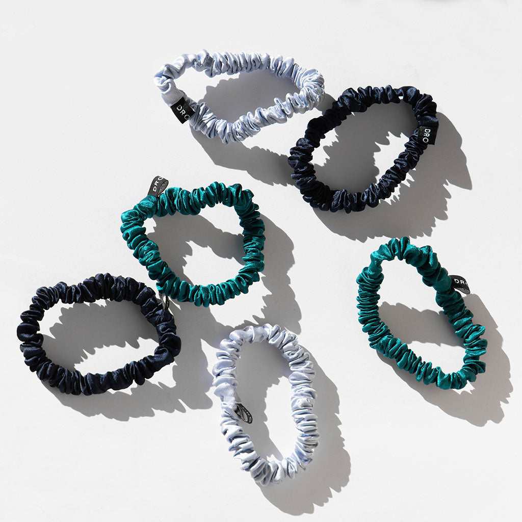 Skinny Scrunchie Set - Blue & Green Shades - Concordia Style Boutique