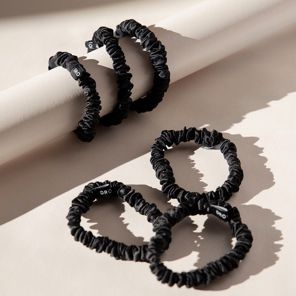 Skinny Scrunchie Set - Black Jade - Concordia Style Boutique