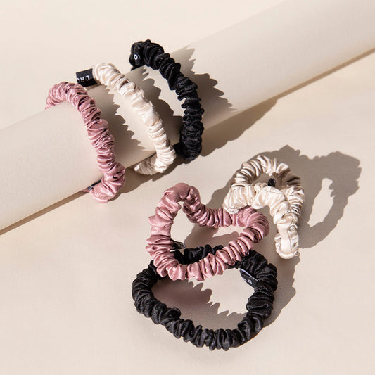 Skinny Scrunchie Set - Rose, Dusty, Black - Concordia Style Boutique