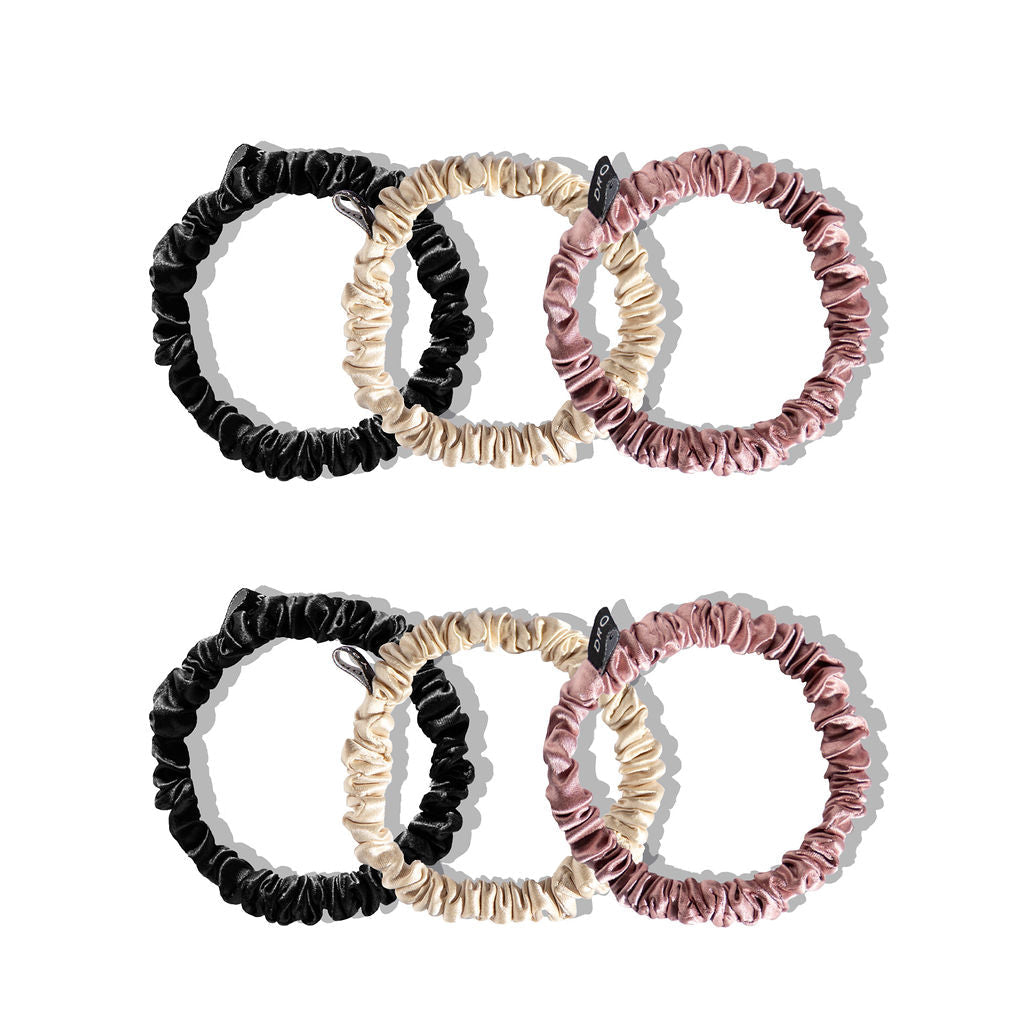 Skinny Scrunchie Set - Rose, Dusty, Black - Concordia Style Boutique