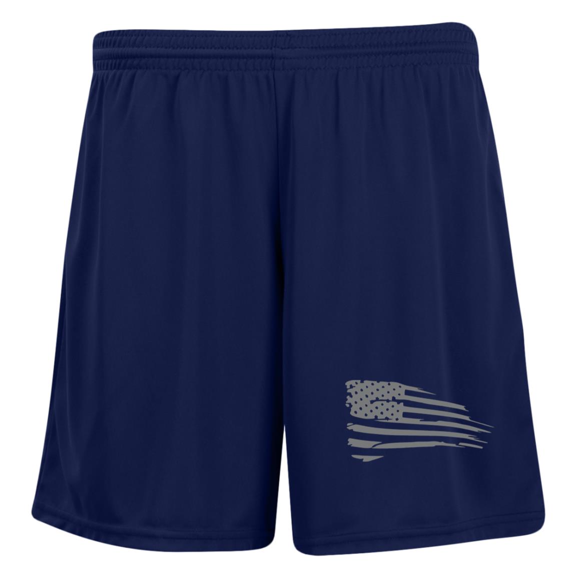 Distressed Flag Ladies' 7 inch Inseam Training Shorts - Concordia Style Boutique