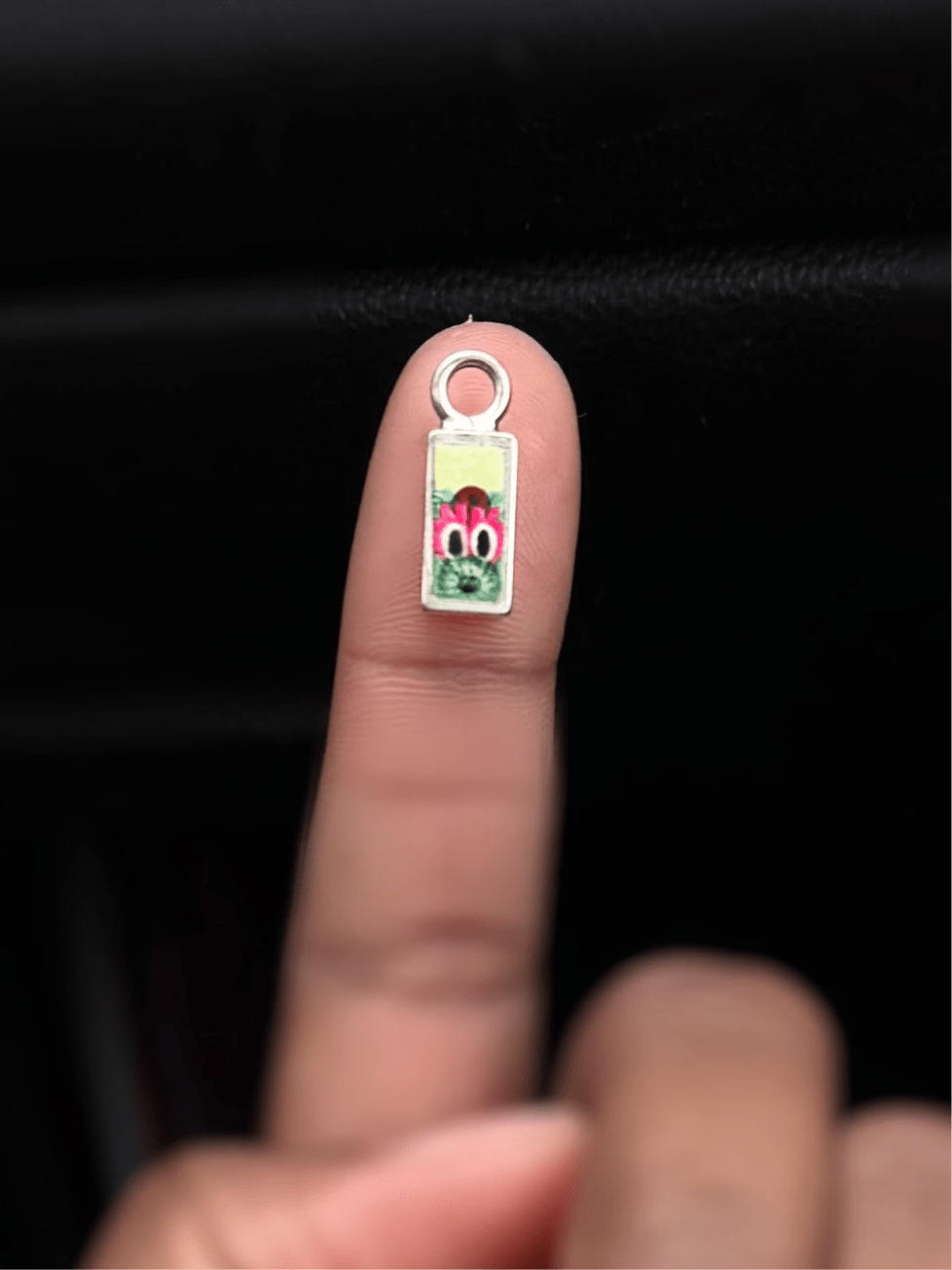 Baby Peeking Phanatic | Hand-Painted Pendant Necklace