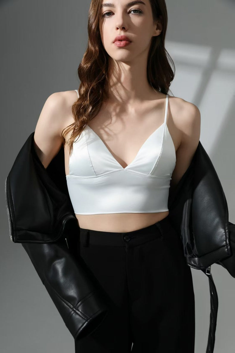 Backless Camisole Bralette with Triangle Cup and Thin Strap For Women, SoHo, BYMANYC New York.