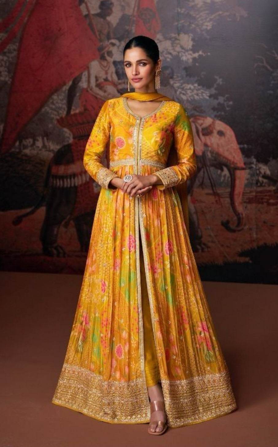 Chiffon Long Kurti set | Long gown