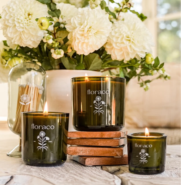 Candle Rosemary Sage, Green Glass: Rosemary, Sage, Eucalyptus and Evergreen Scented