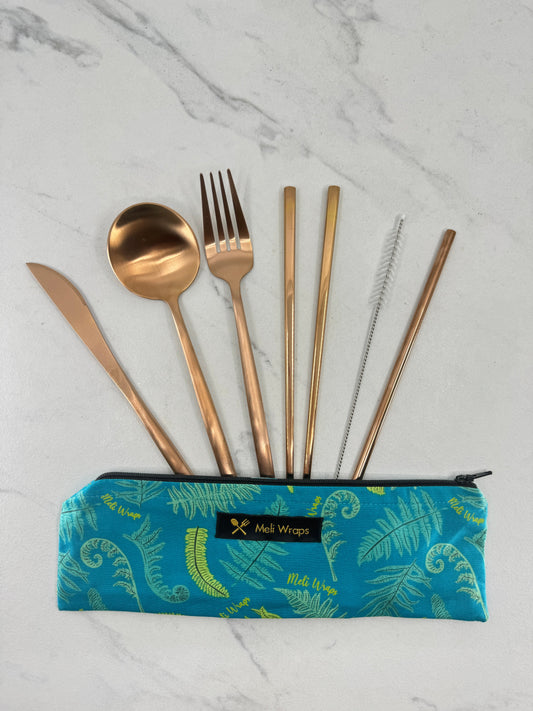 Meli Wraps Reusable Cutlery Set- Fern - Concordia Style Boutique