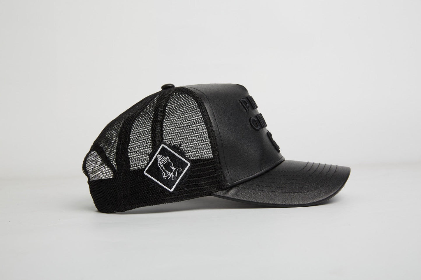 Pray Grind Repeat- Asphalt Leather / Signature Series Snap-Back - Concordia Style Boutique