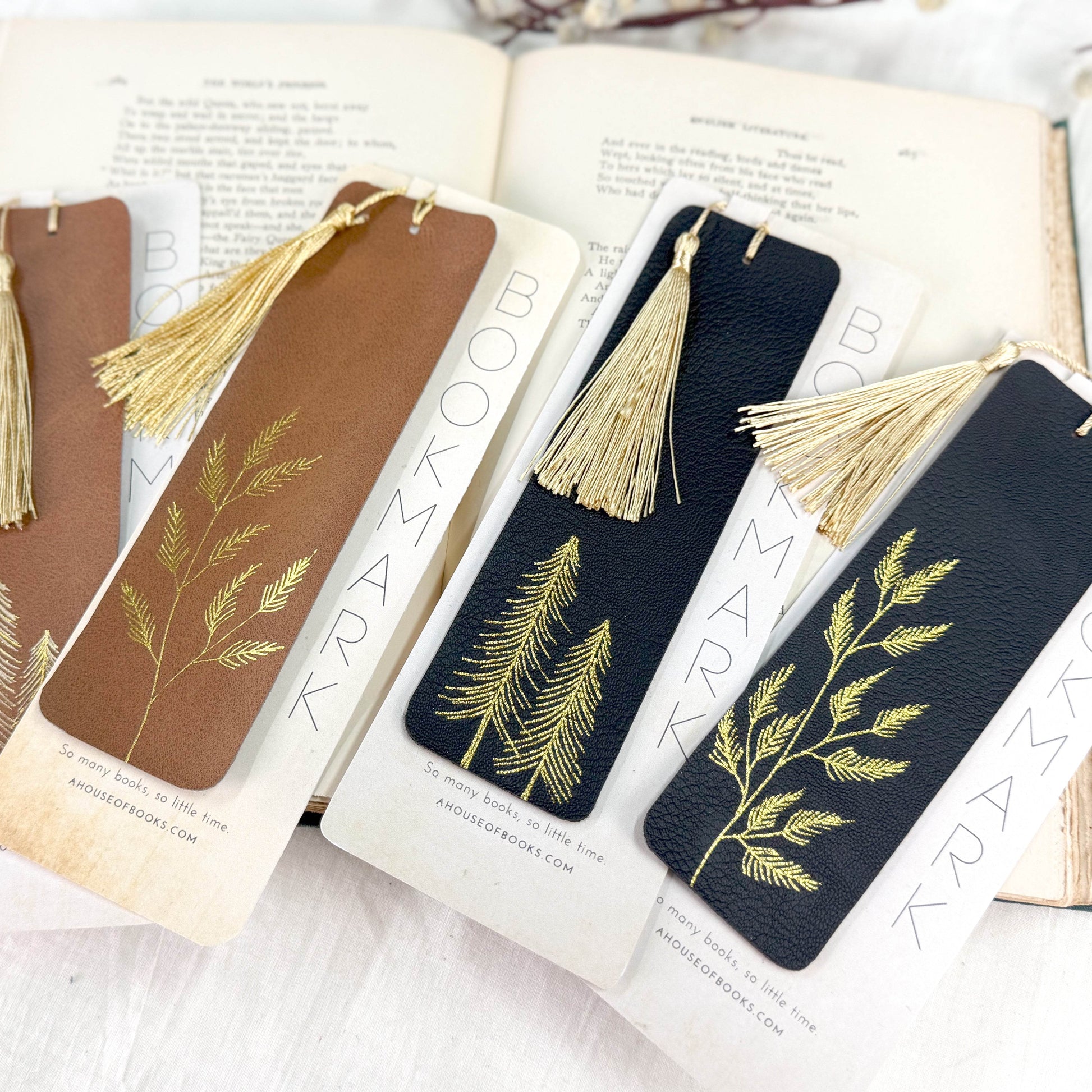Leather Tassel Bookmarks- Trees - Concordia Style Boutique