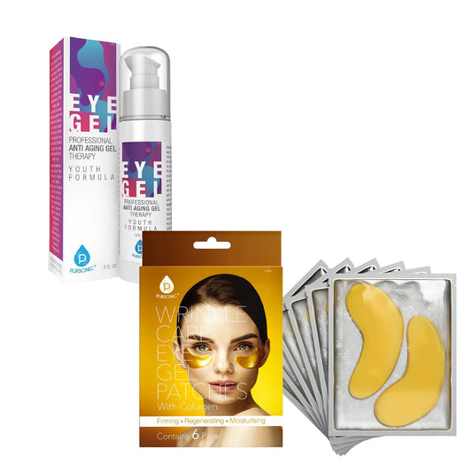 Pursonic Youthful Eyes Bundle: Professional Anti Aging Eye Gel 2 Oz & Wrinkle Care Eye Gel Patches - Concordia Style Boutique