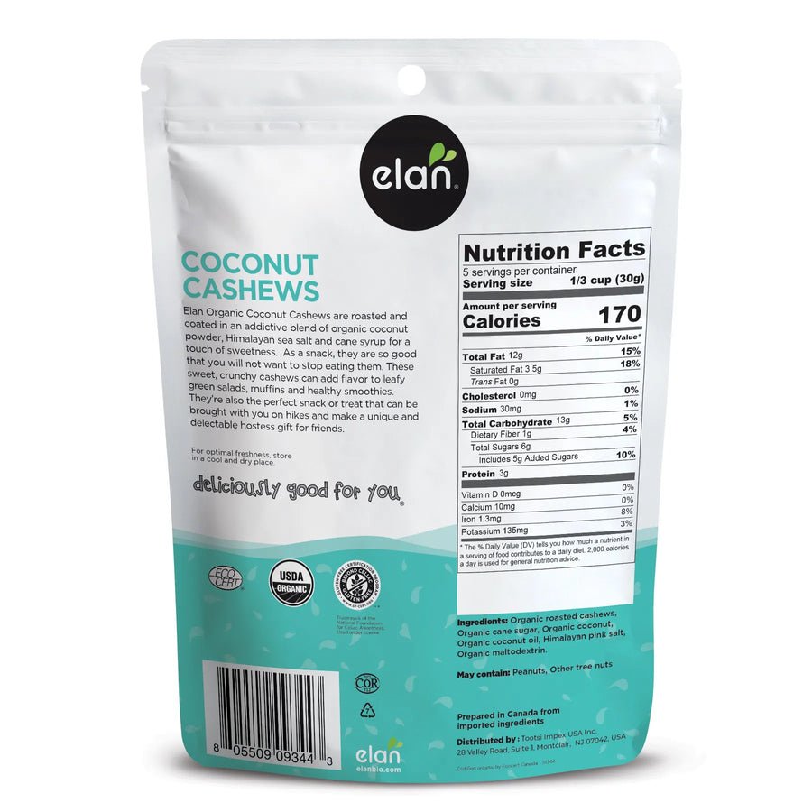 Coconut Cashews, Organic, Elan - Concordia Style Boutique