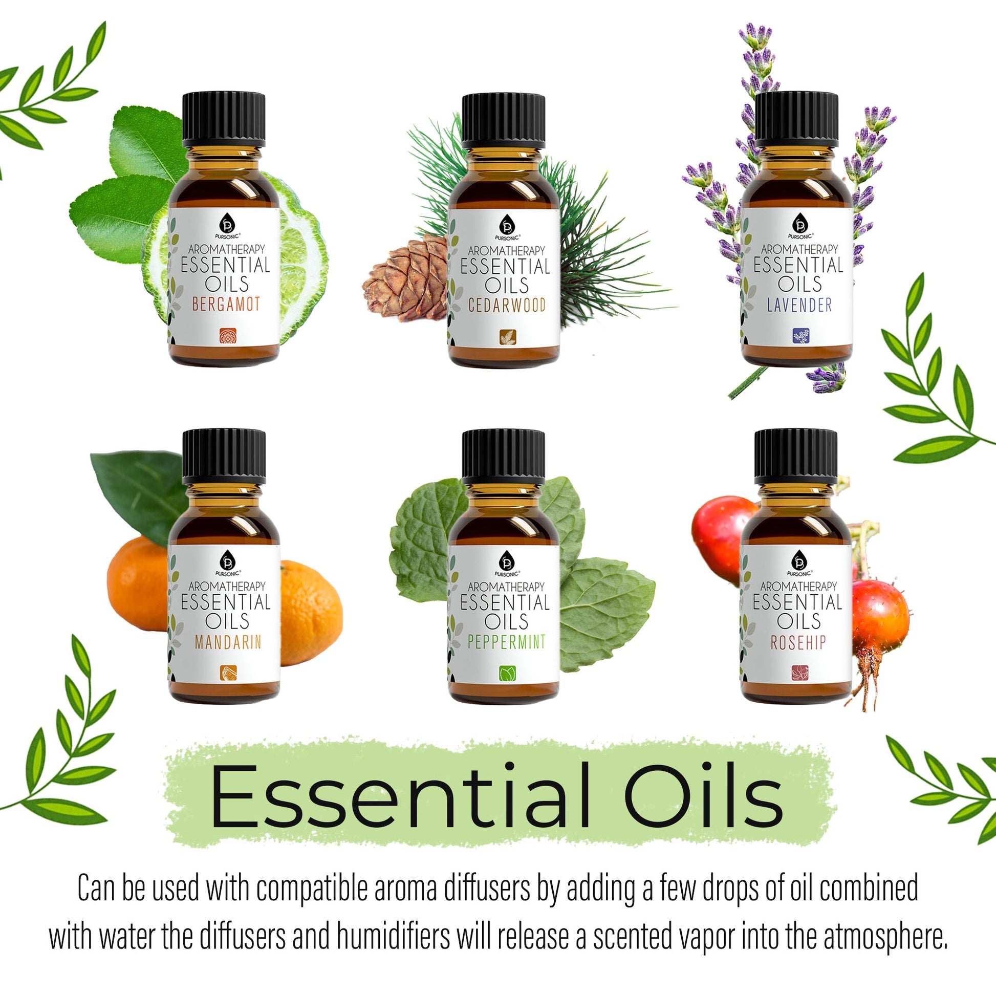 Pursonic Aromatherapy Lovers – Triple 14-Pack Essential Oils Collection - Concordia Style Boutique